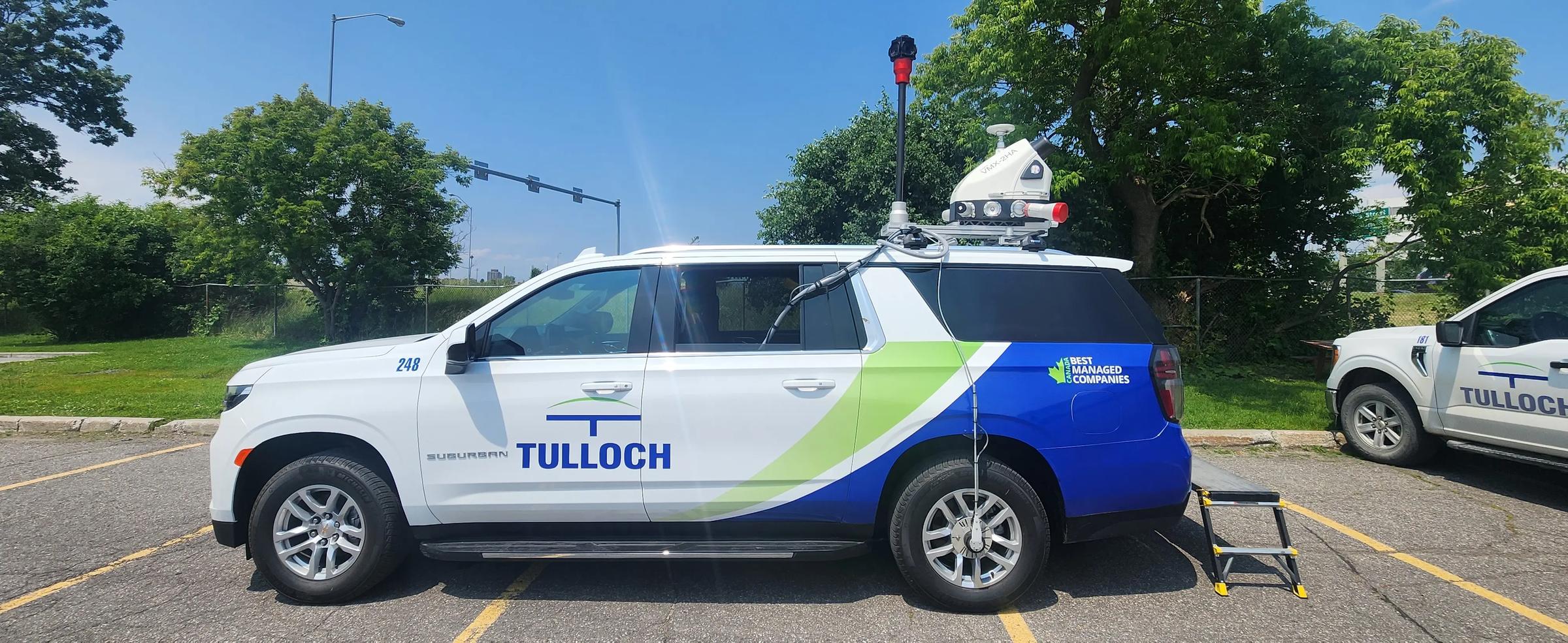 TULLOCH mobile mapping truck equipped with a LiDAR scanner.