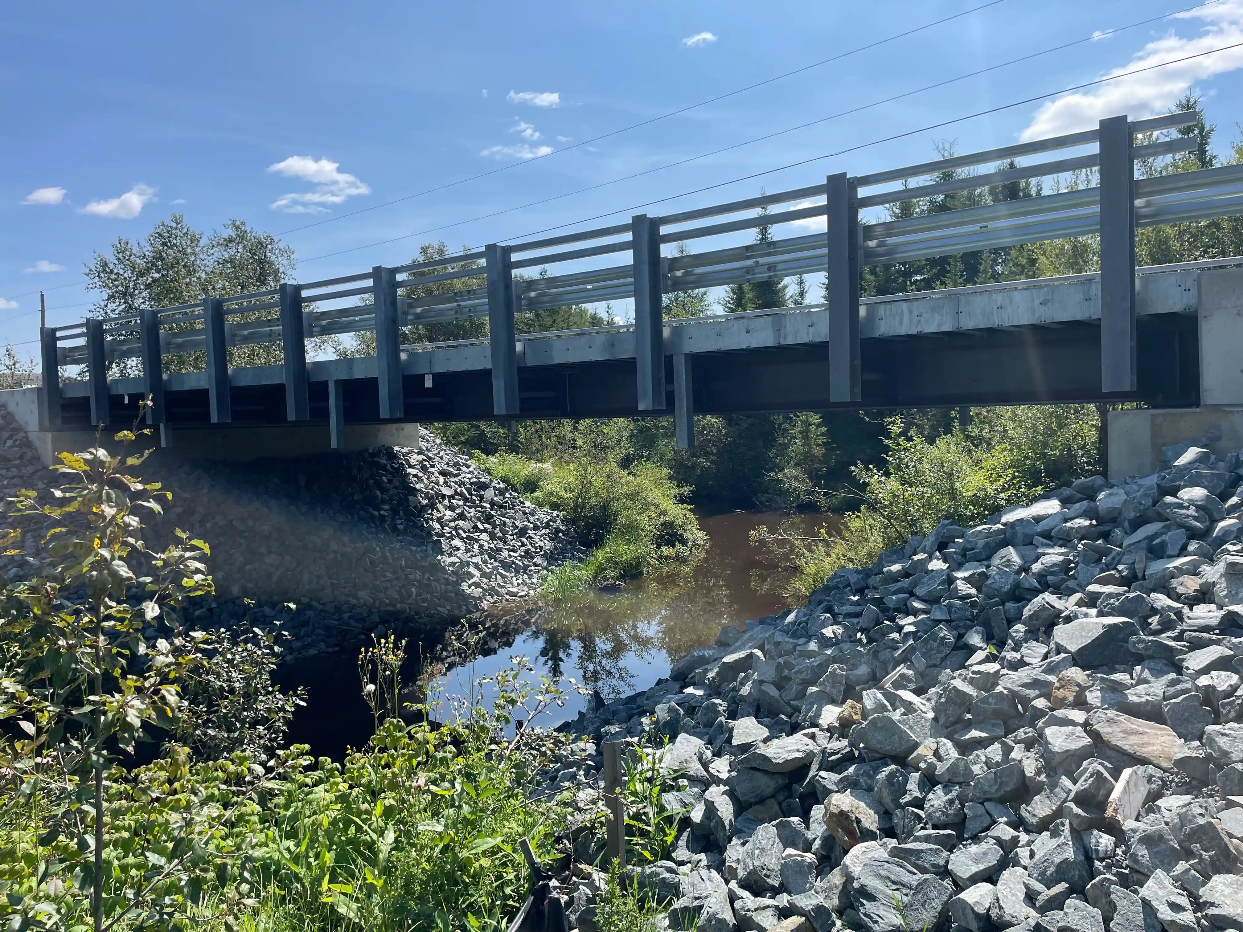 Completed bridge structure at the Nahma Road bridge replacement project.