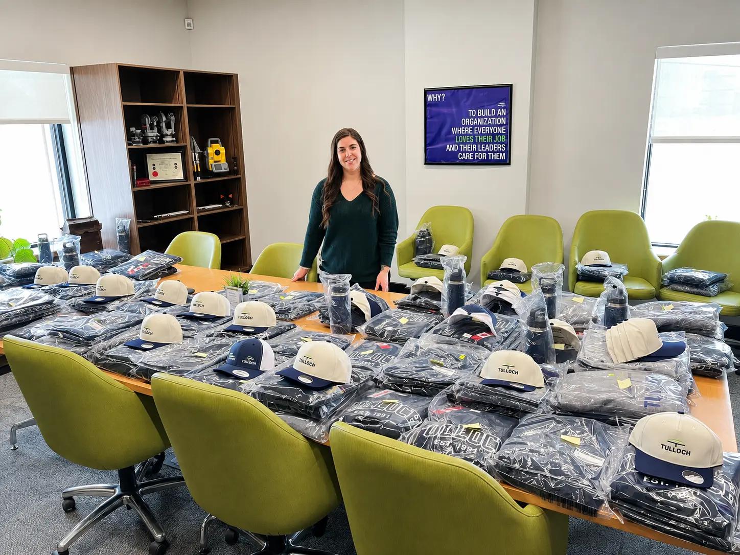 Administrative assistant in Sault Ste. Marie with TULLOCH merch.