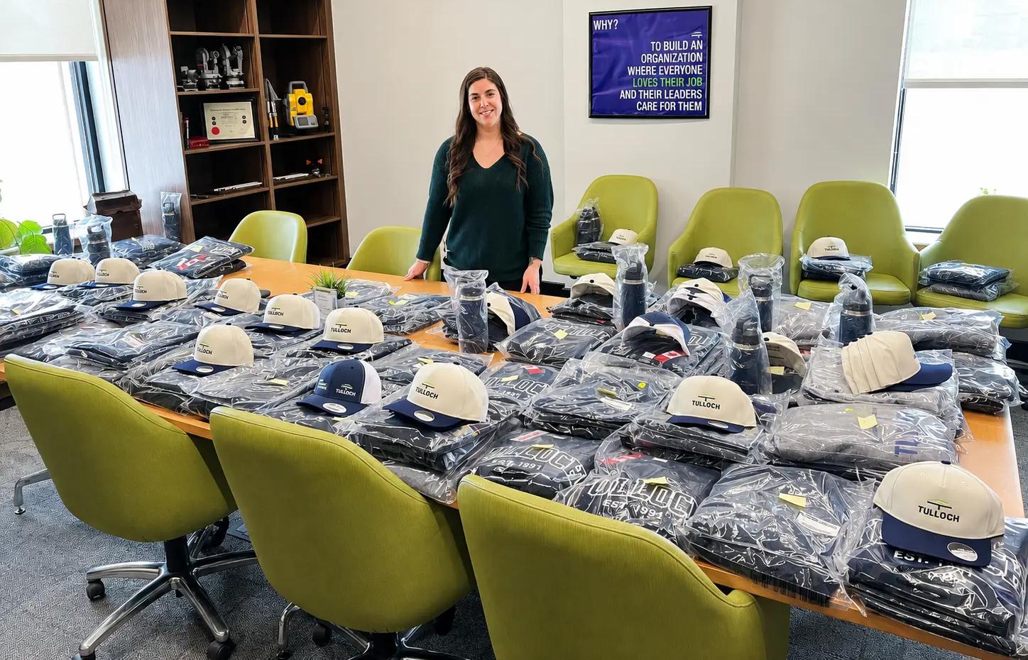Administrative assistant in Sault Ste. Marie with TULLOCH merch.