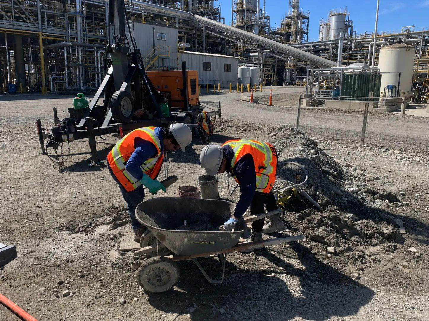 TULLOCH field staff completing materials testing at an industrial site.