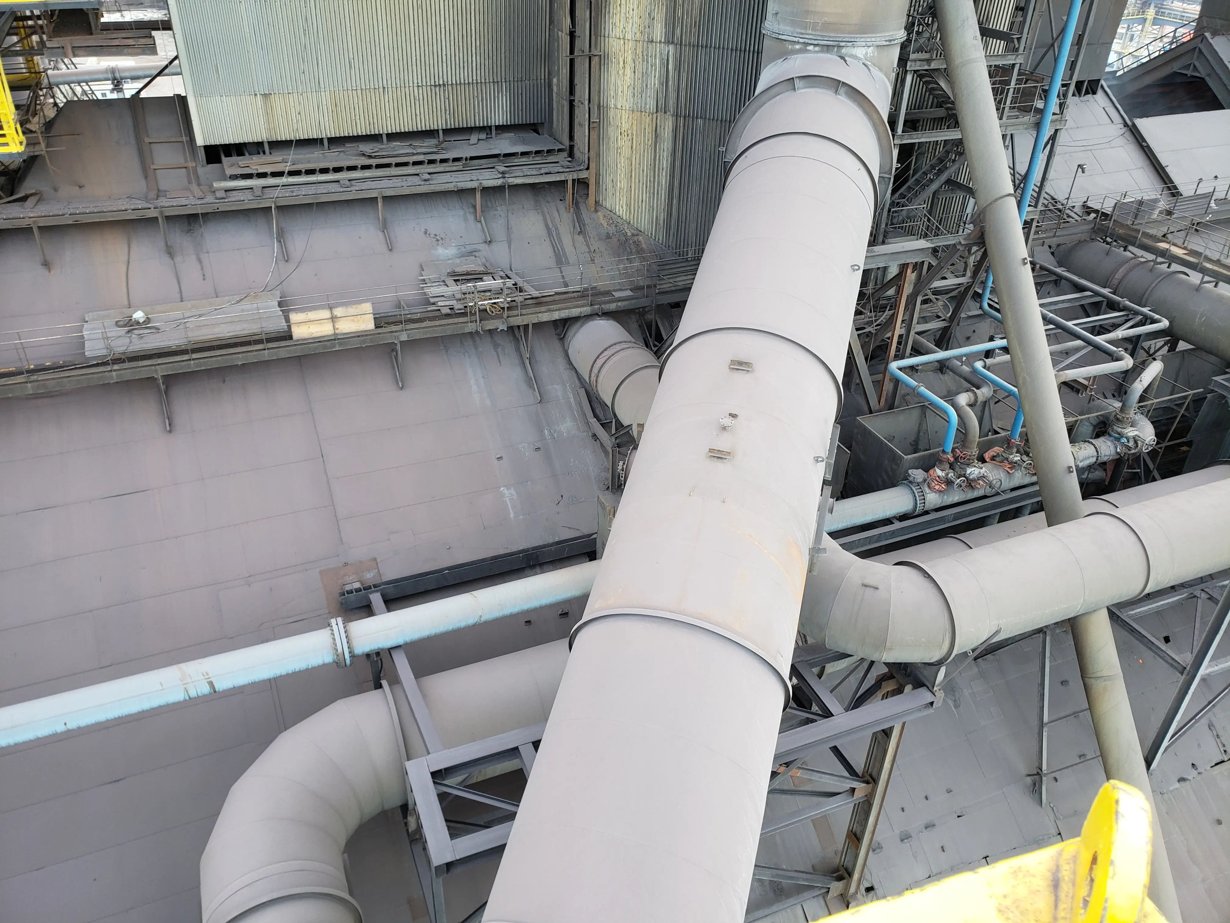 Riser main and connected pipework documented during a site review.