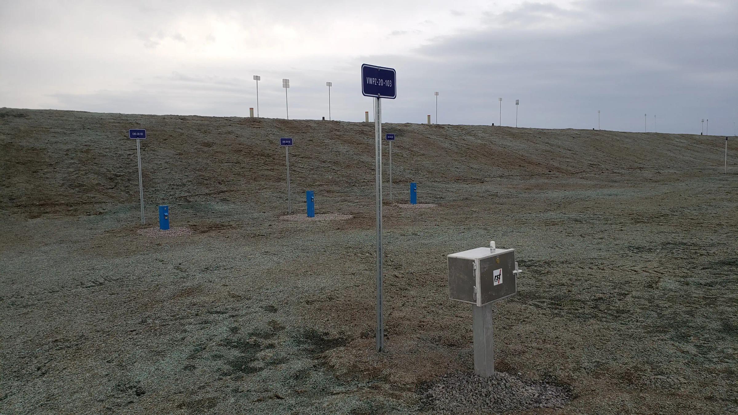 Instrumentation installed to monitor conditions at Waba Dam.