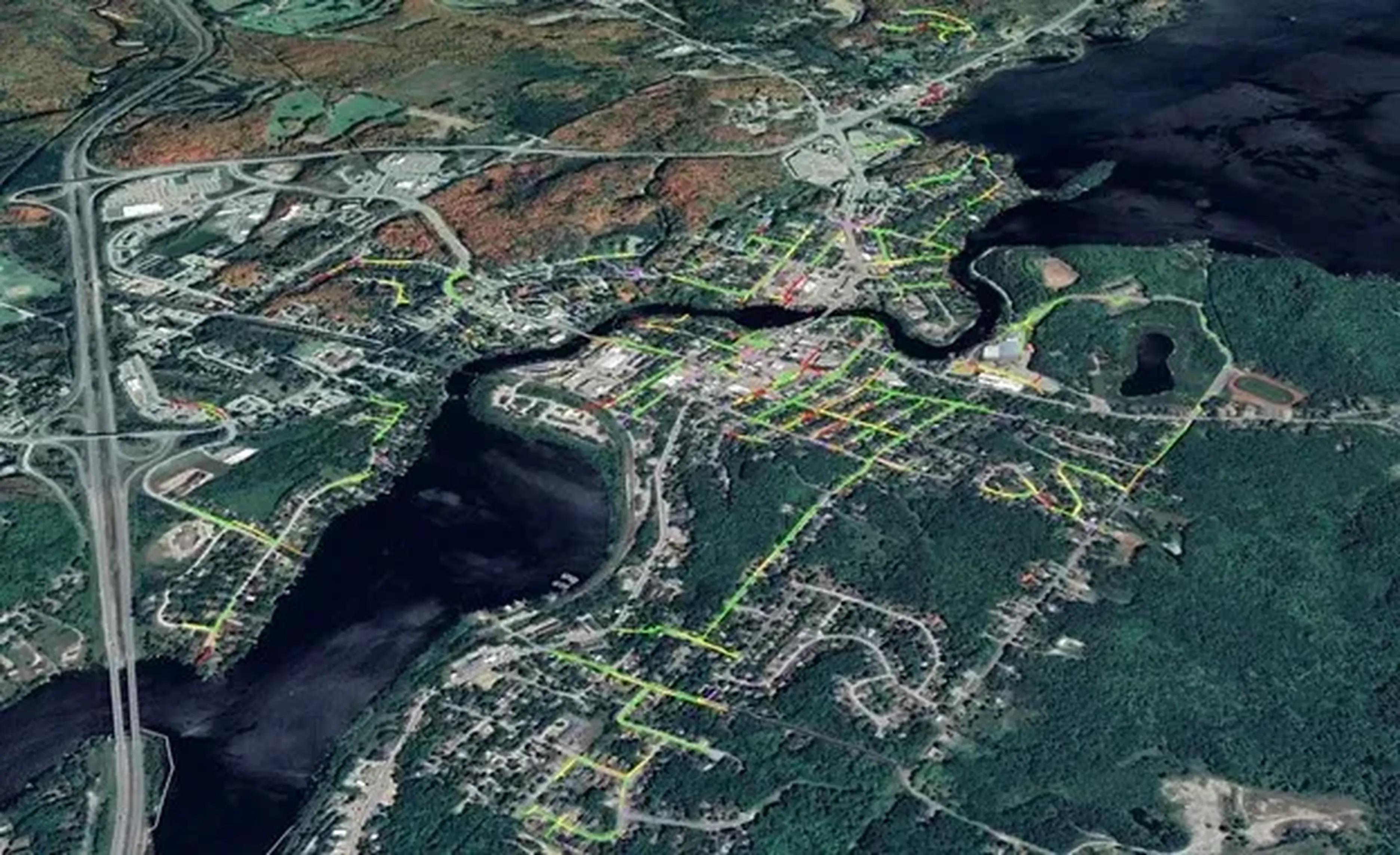 GIS map showing mapped infrastructure or property information in Huntsville.