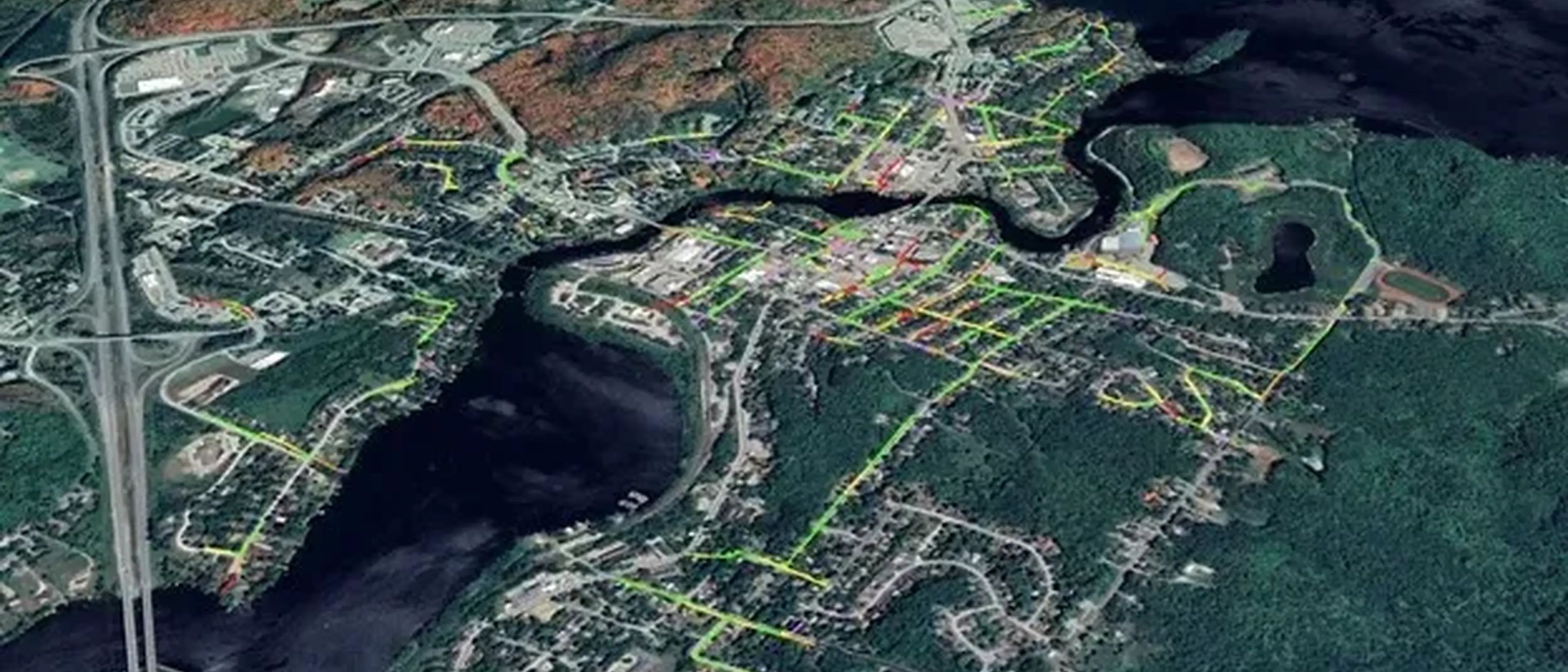 GIS map showing mapped infrastructure or property information in Huntsville.