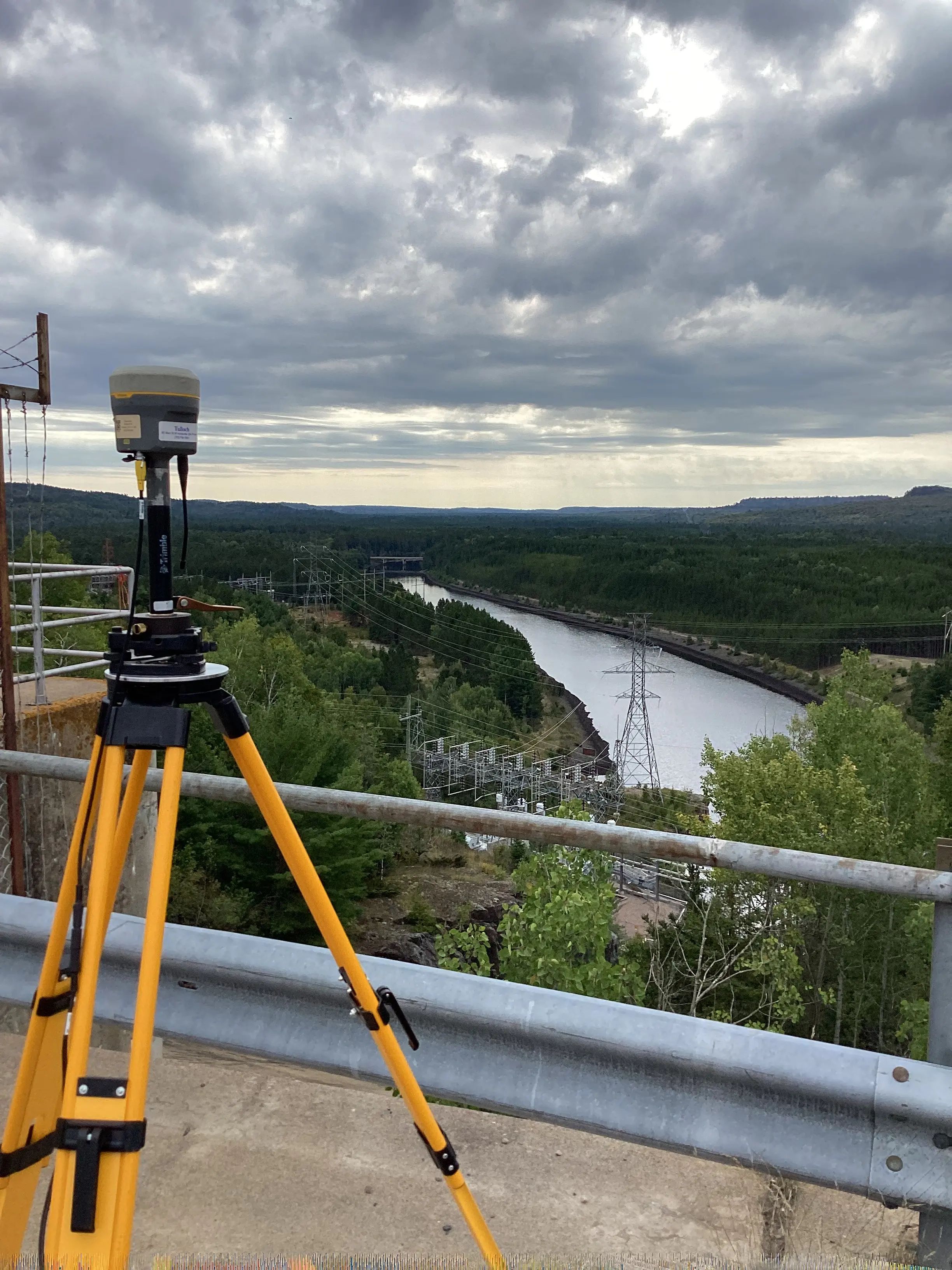 Survey instrument collecting control data along the North Shore Link transmission corridor.