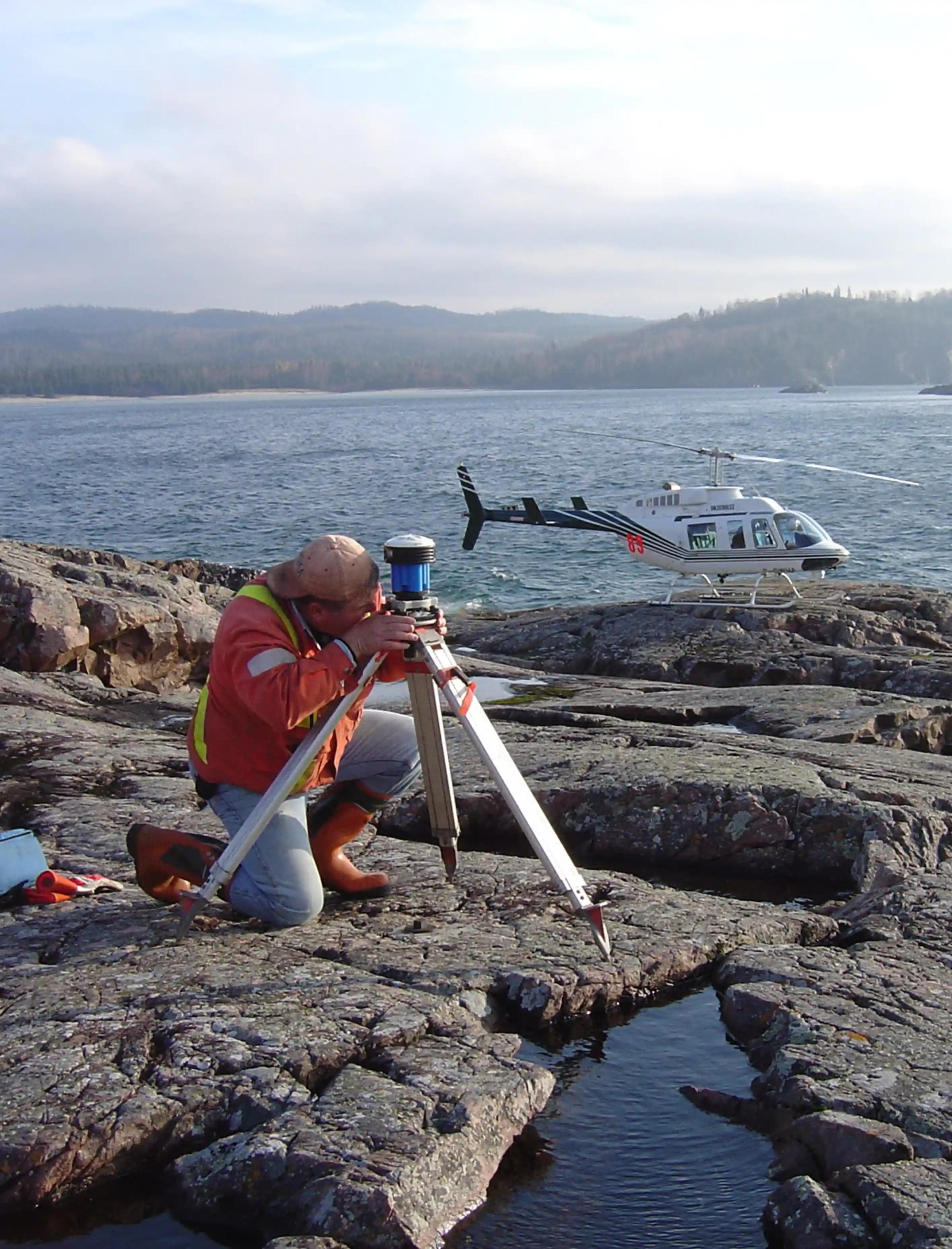 TULLOCH surveyor completing field work near the Lake Superior Link project.