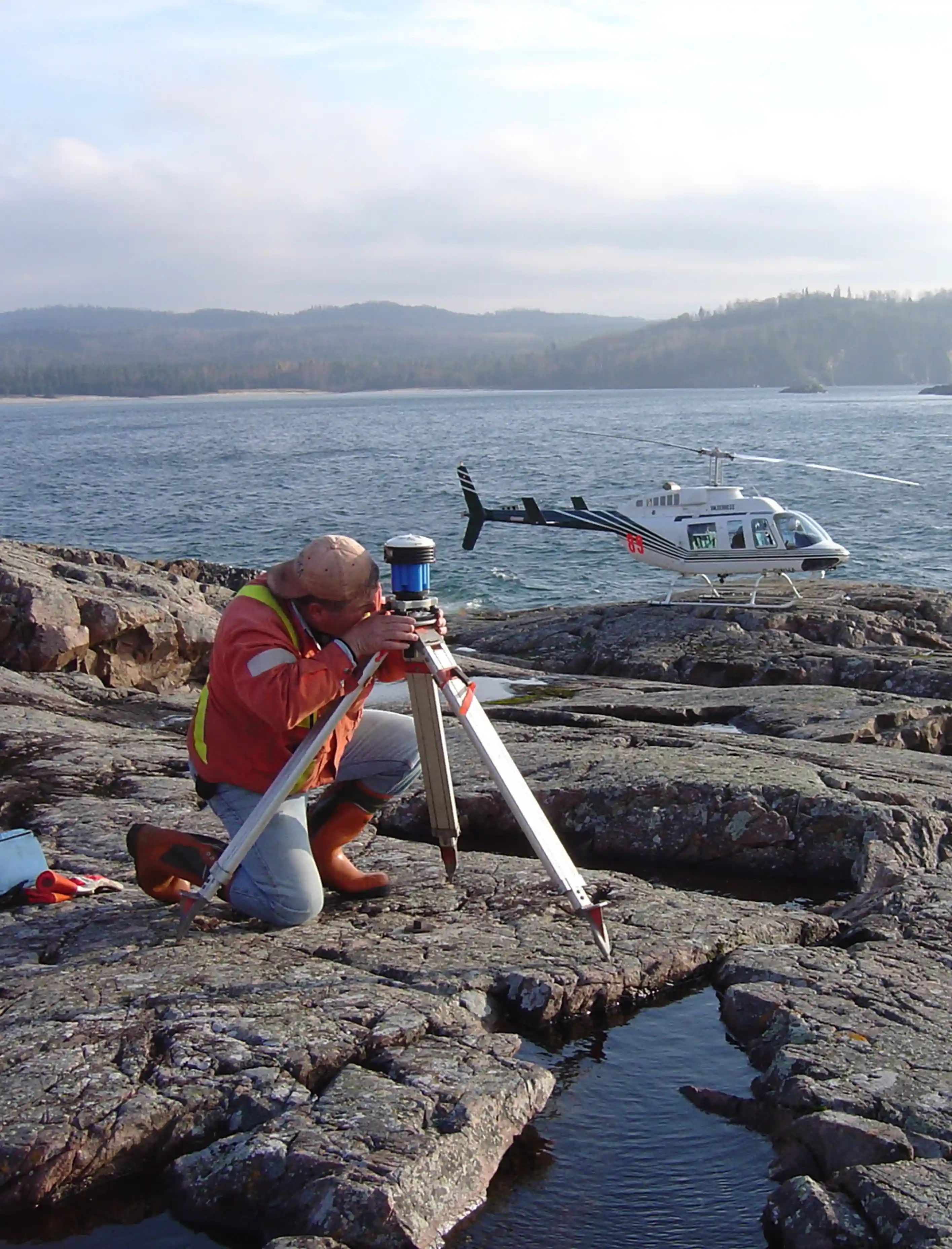 TULLOCH surveyor completing field work near the Lake Superior Link project.