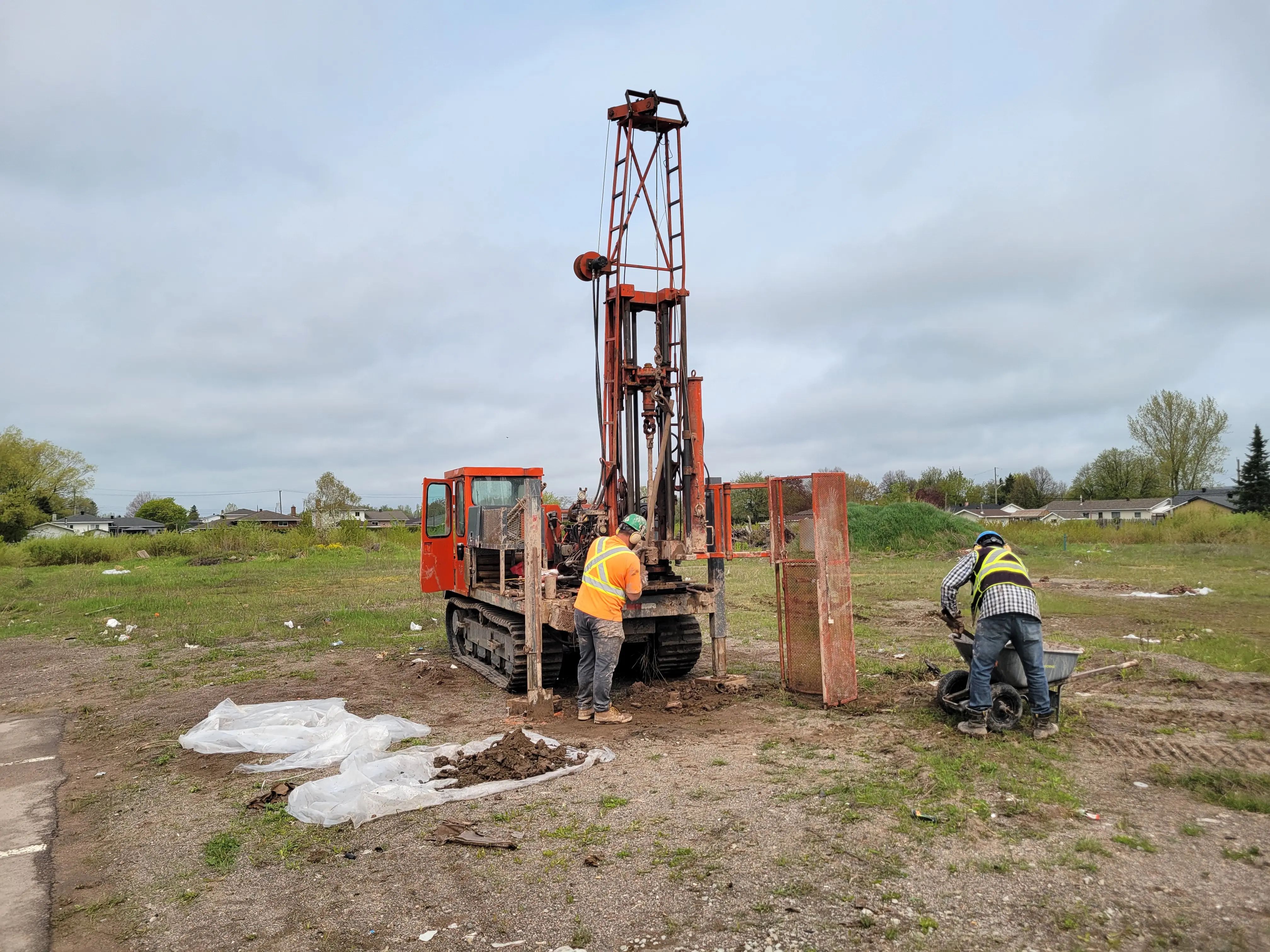 Geotechnical drilling at the Korah project site.