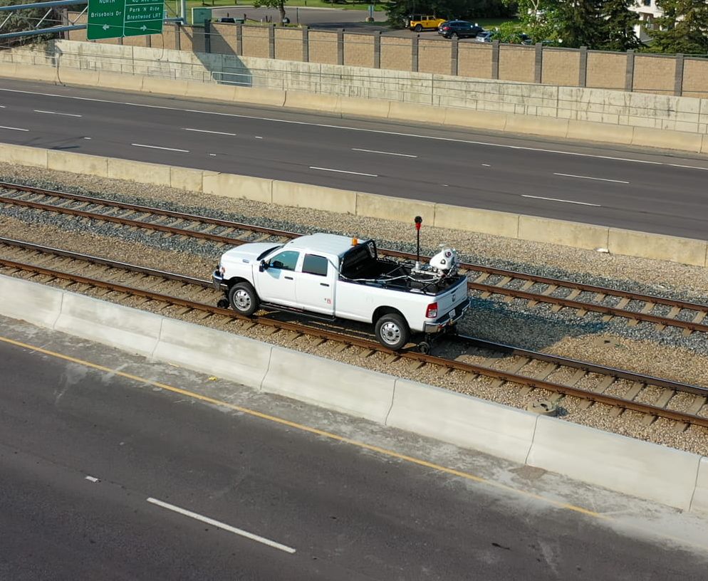 TULLOCH mobile mapping vehicle collecting corridor data on a divided highway.