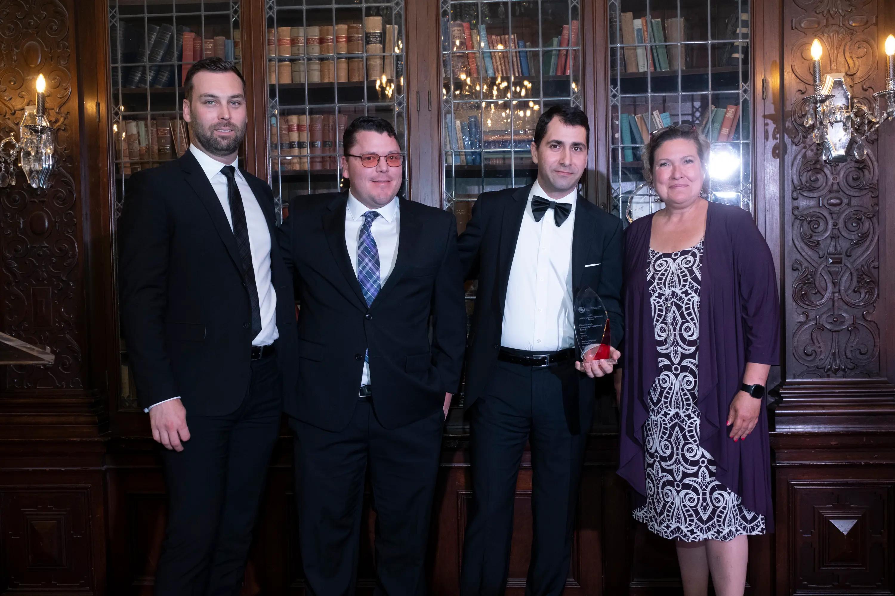 Accepting an award at the OEPAs in 2023.