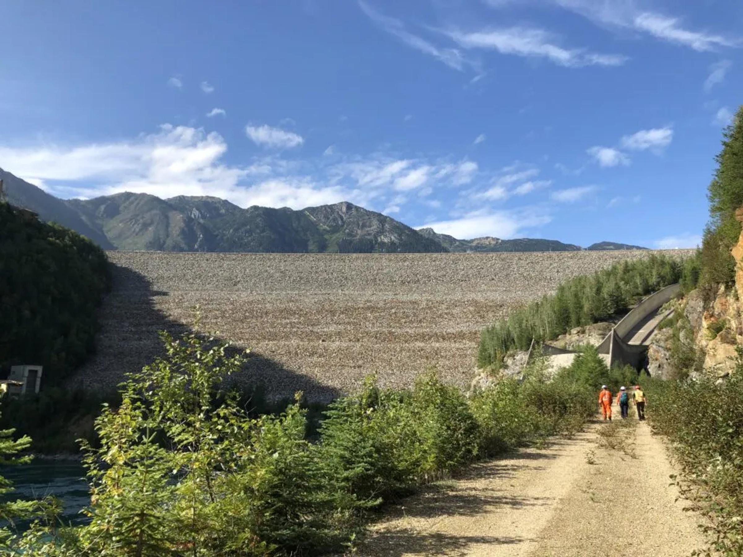 View toward Mica Dam in British Columbia from an access road.