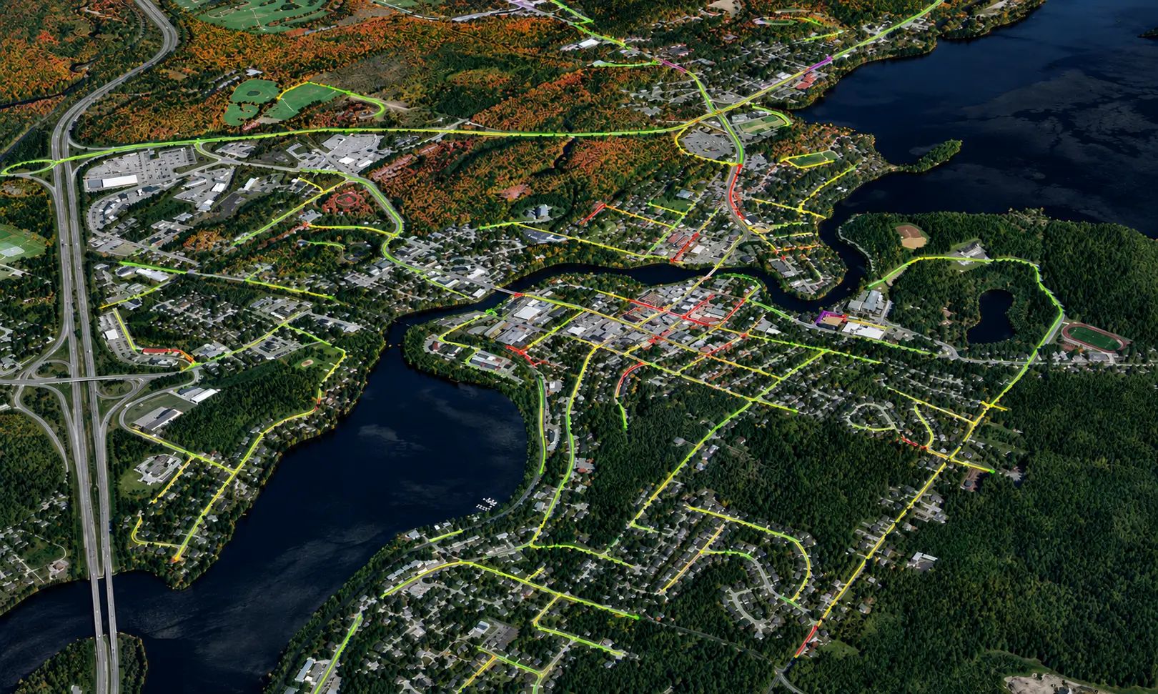 GIS map of storm sewer infrastructure in Huntsville.