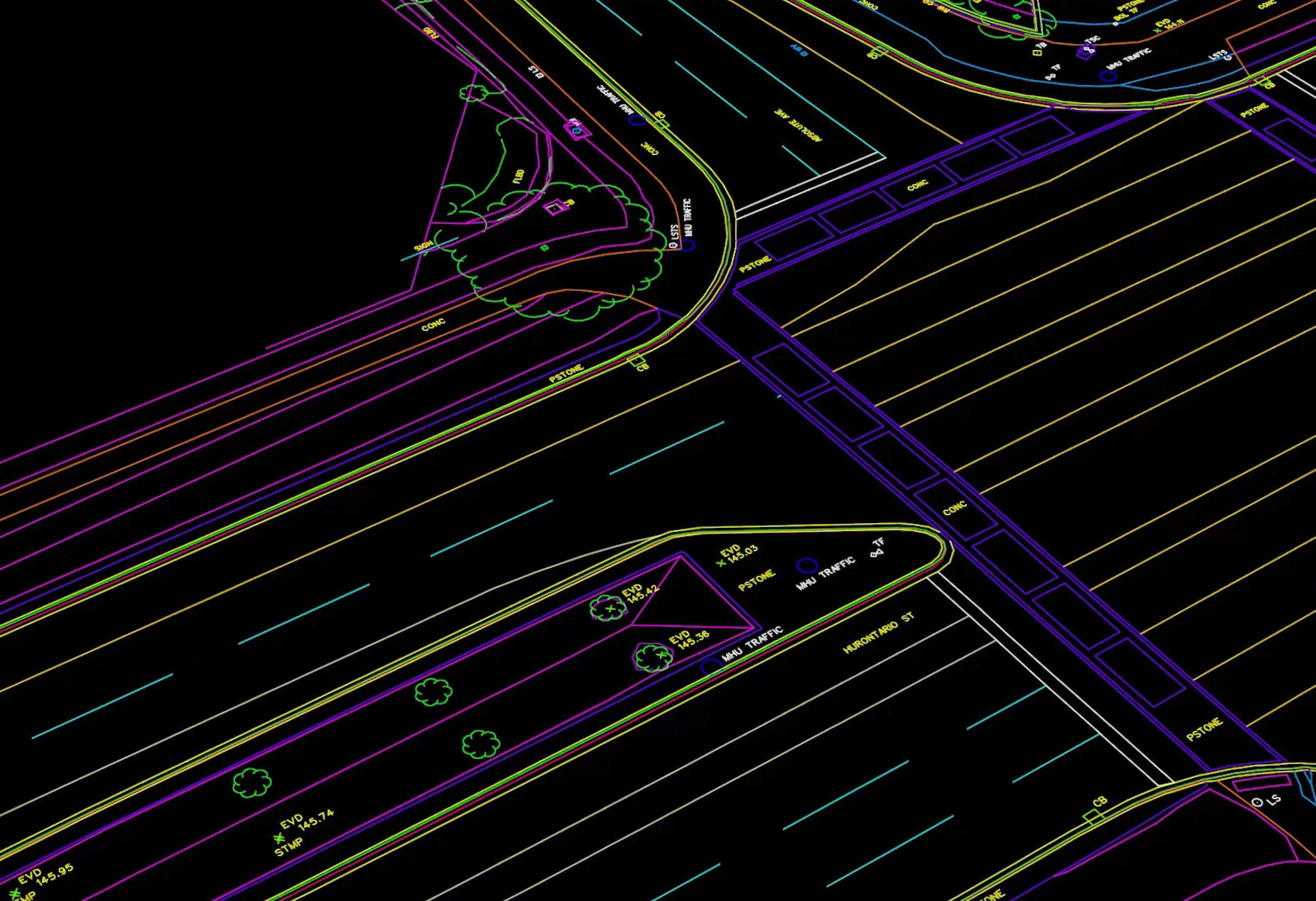 Mobile LiDAR scan showing the Hurontario LRT corridor.