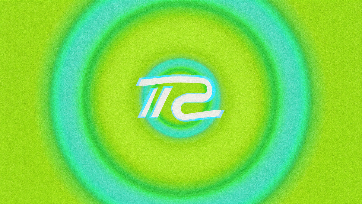 rTracer logo on concentric lime and teal rings