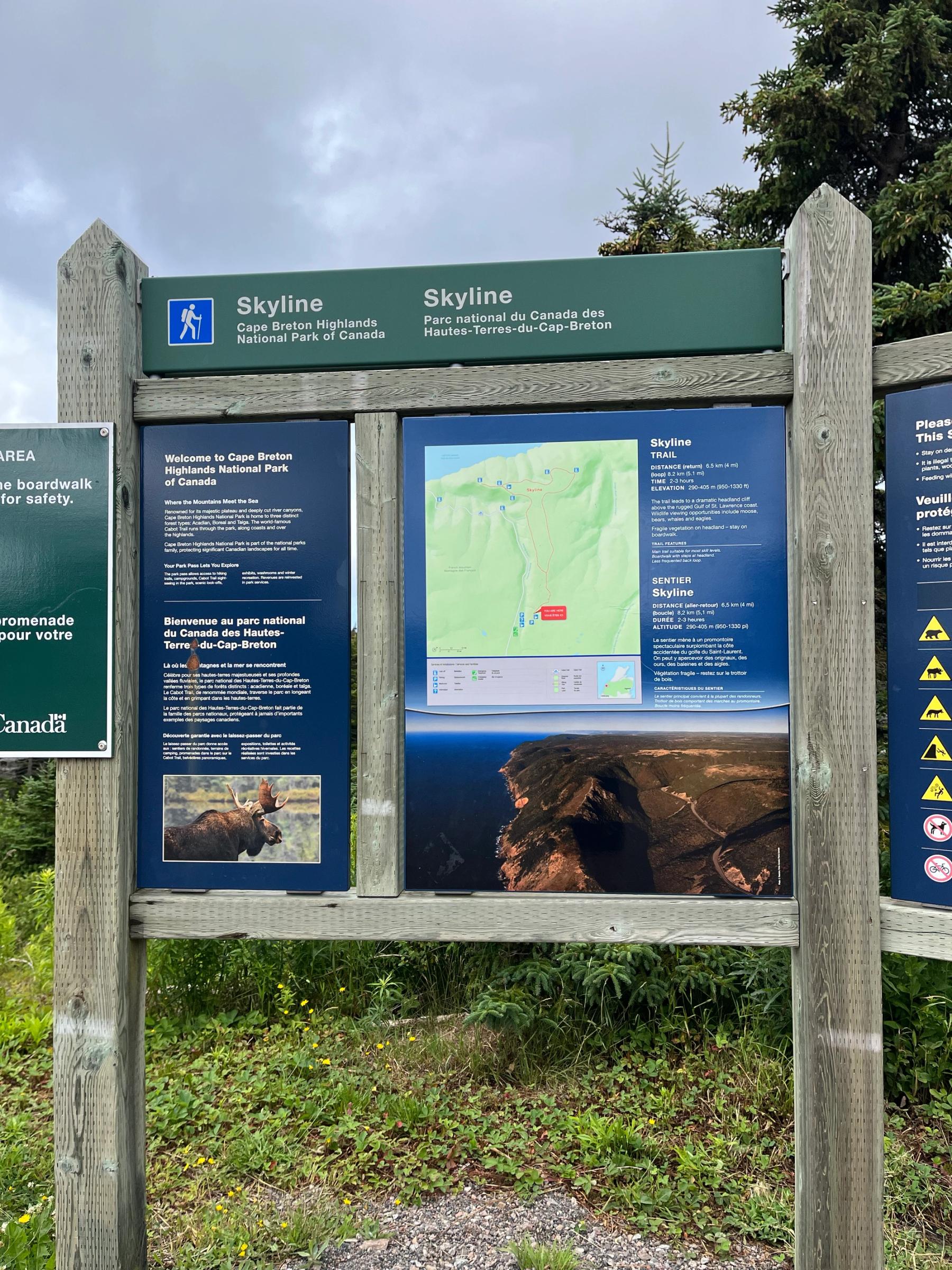 Skyline Trail Parks Canada Sign
