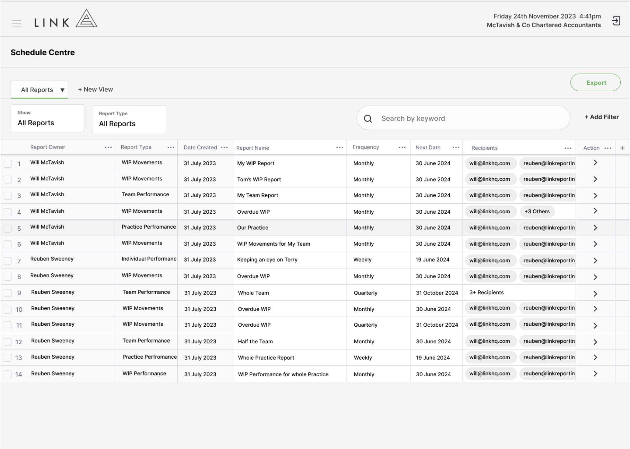 Schedule Centre