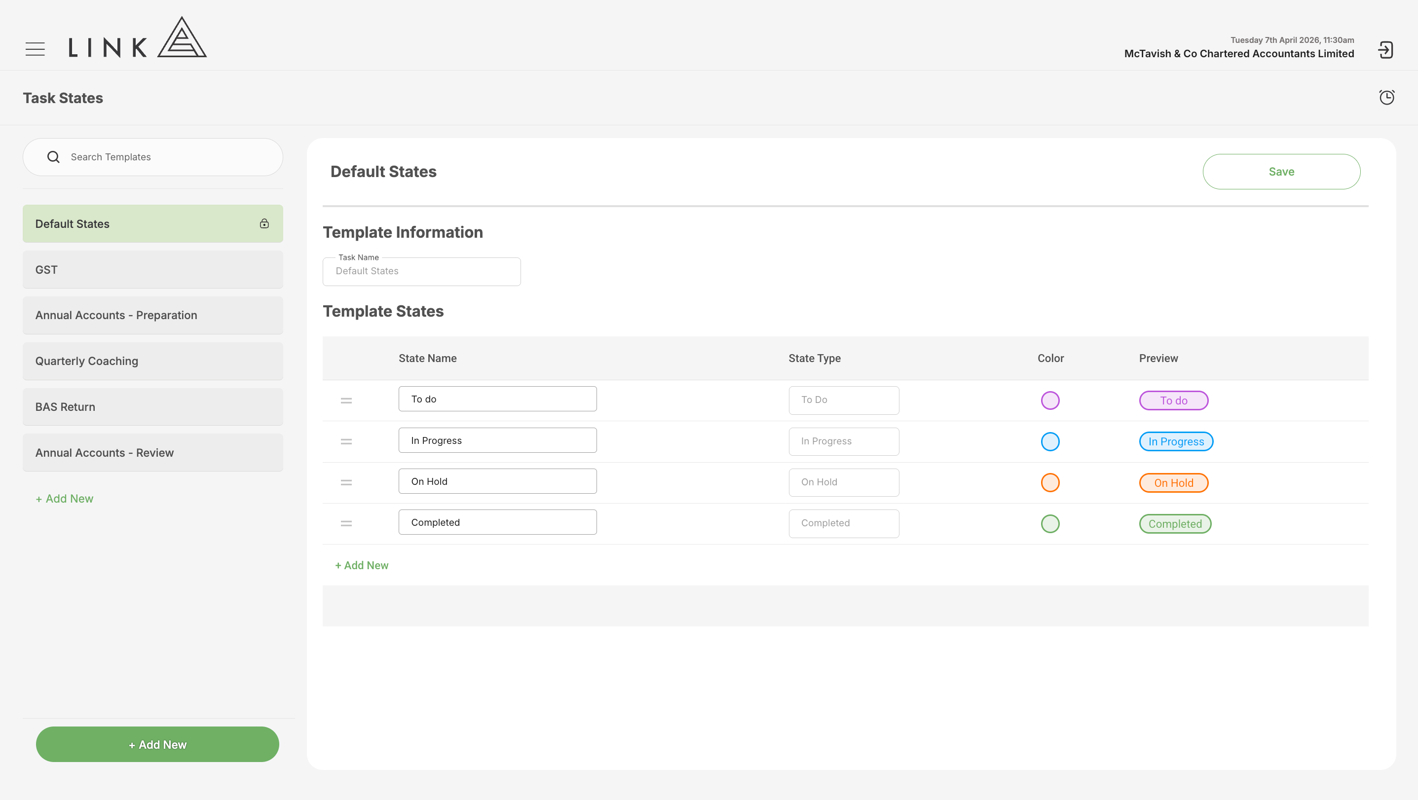 Custom task states