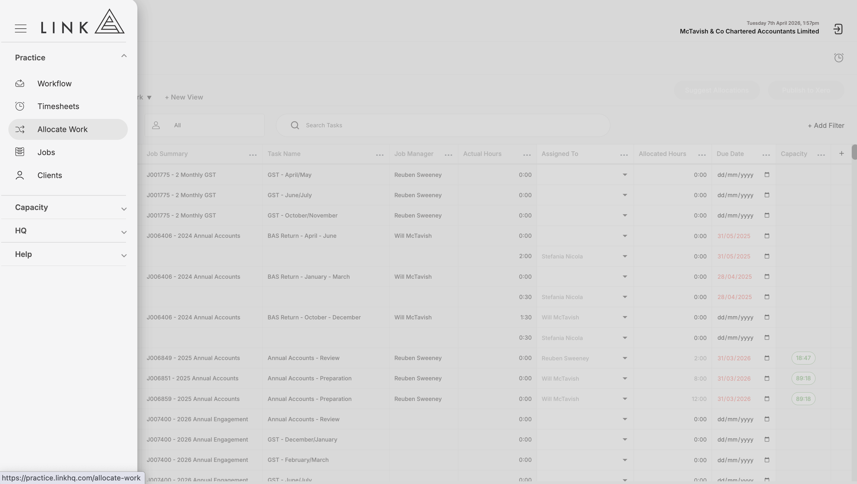 Allocate Work: Add New Row