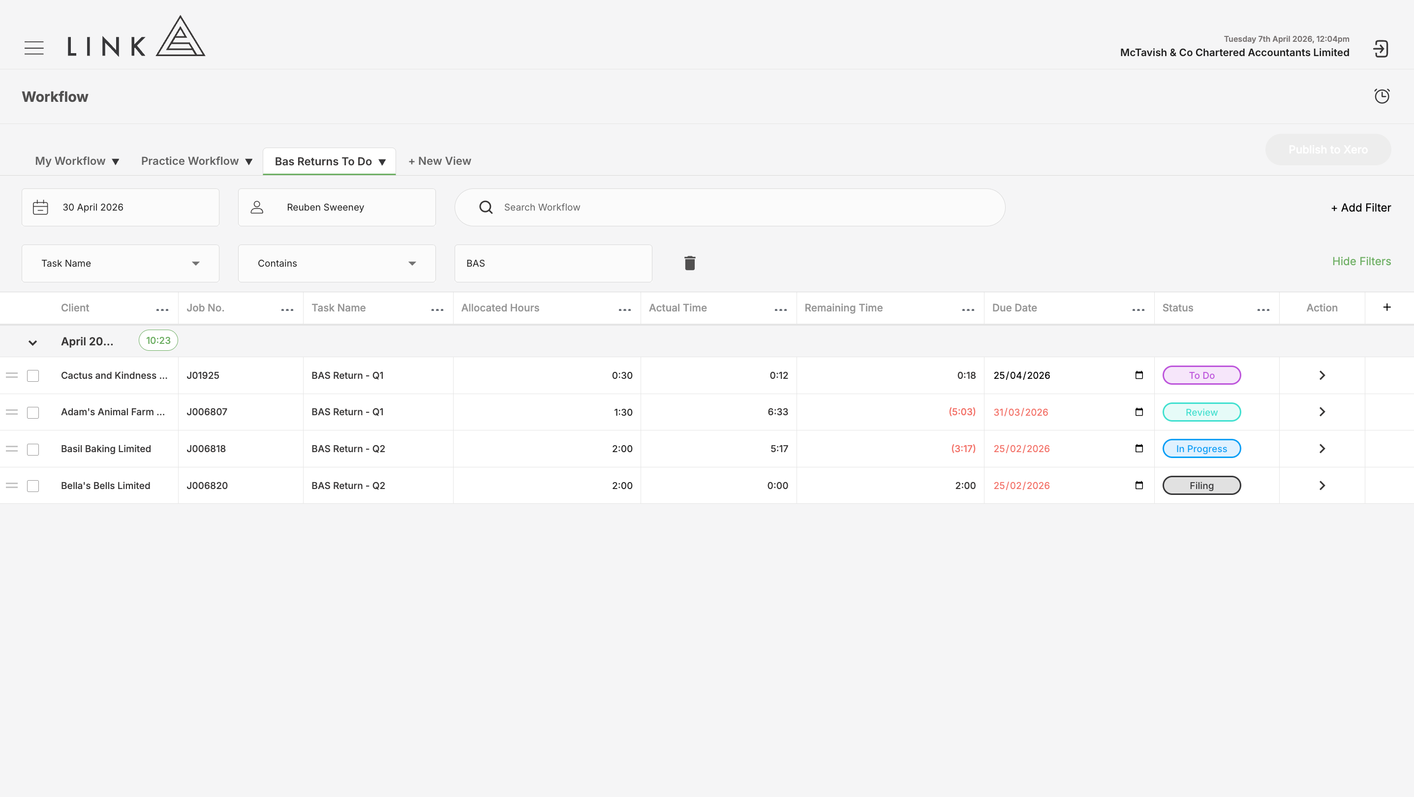Filters are flexible and reactive to the field type