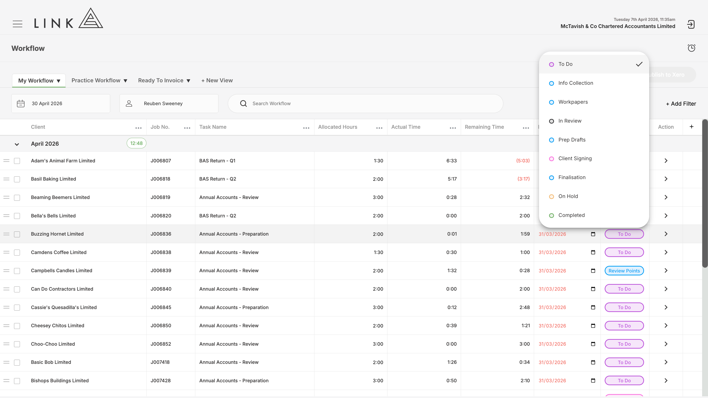Custom task states