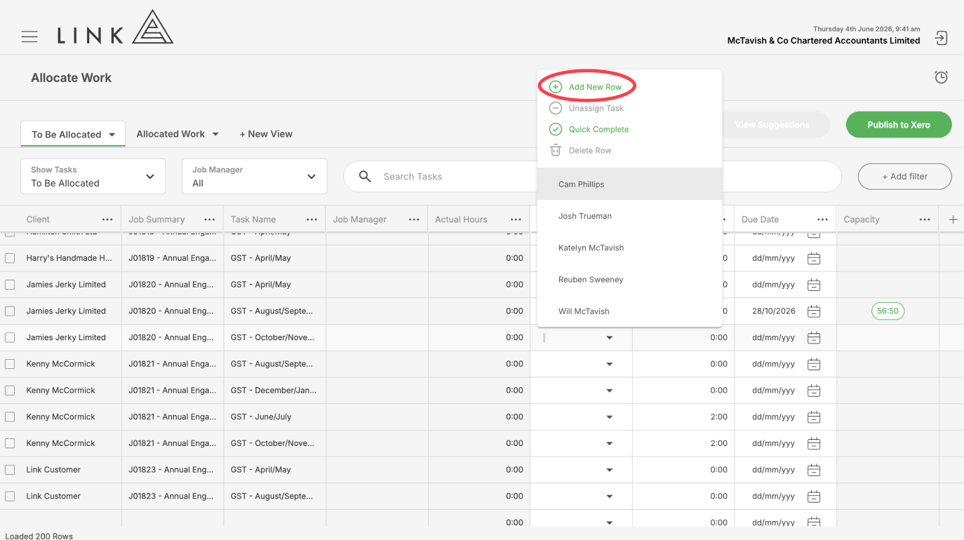 Scheduling Tasks to Multiple People