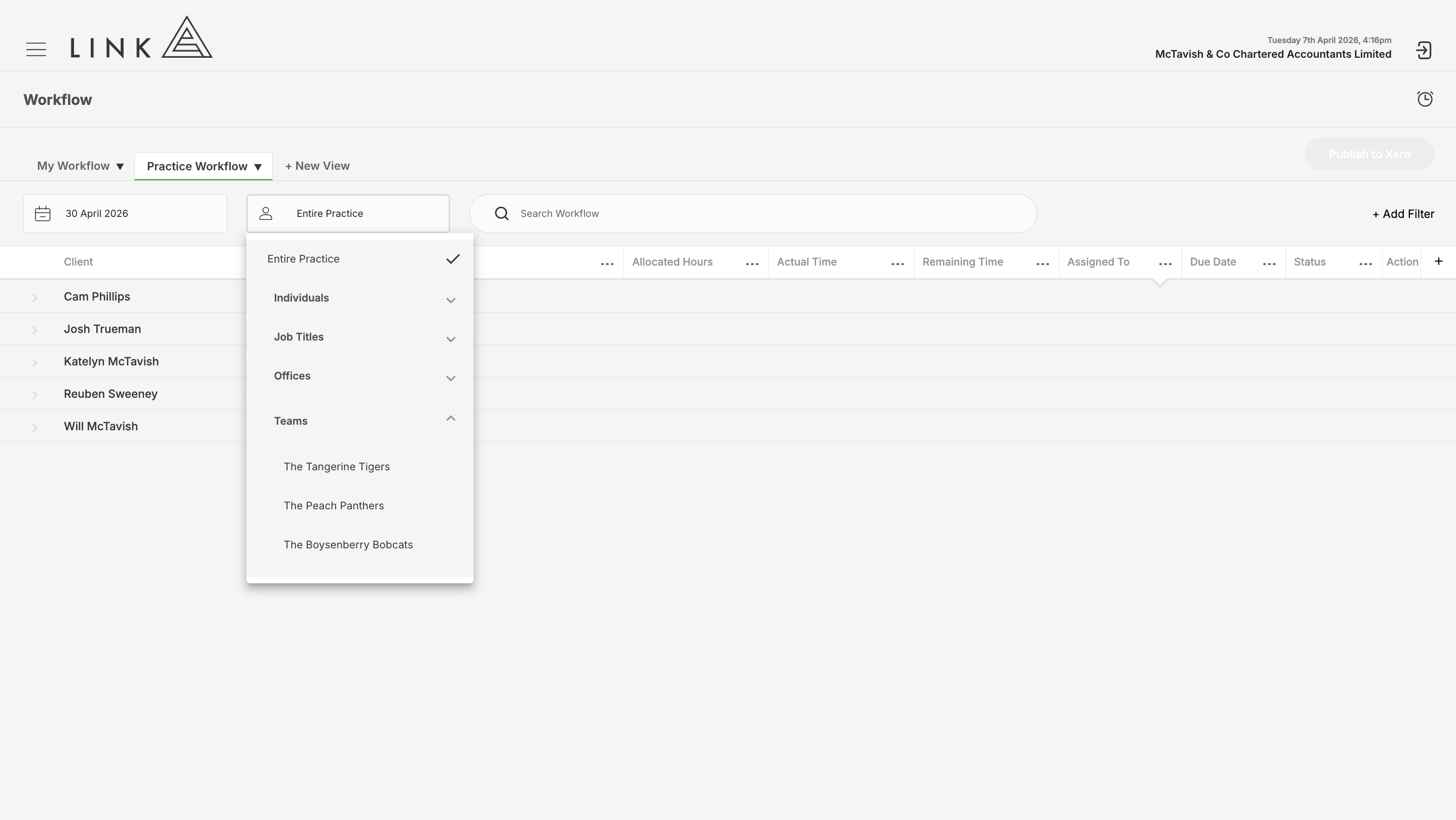If you are a people manager use the team filters to view due dates for your team.