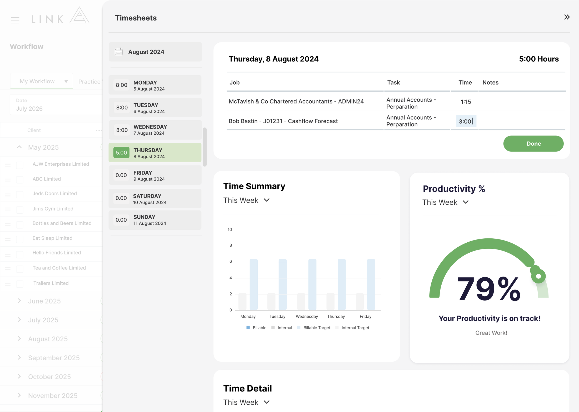 Timesheet Drawer