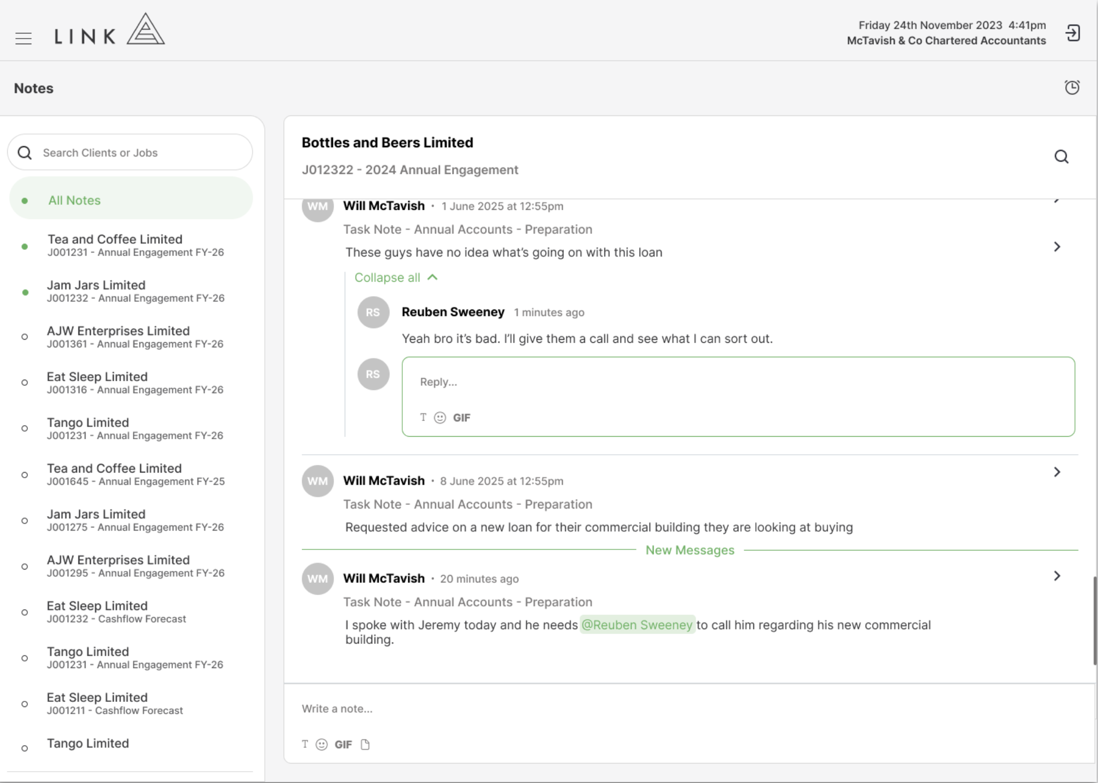 Chat-like collaboration experience