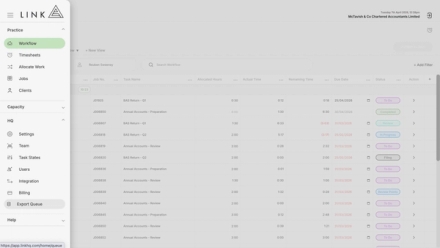 Export queue in menu