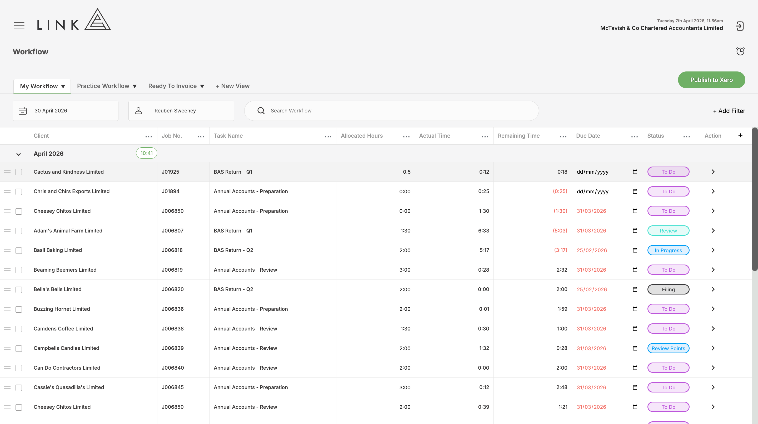 Team members can self-service updating the remaining time and due date