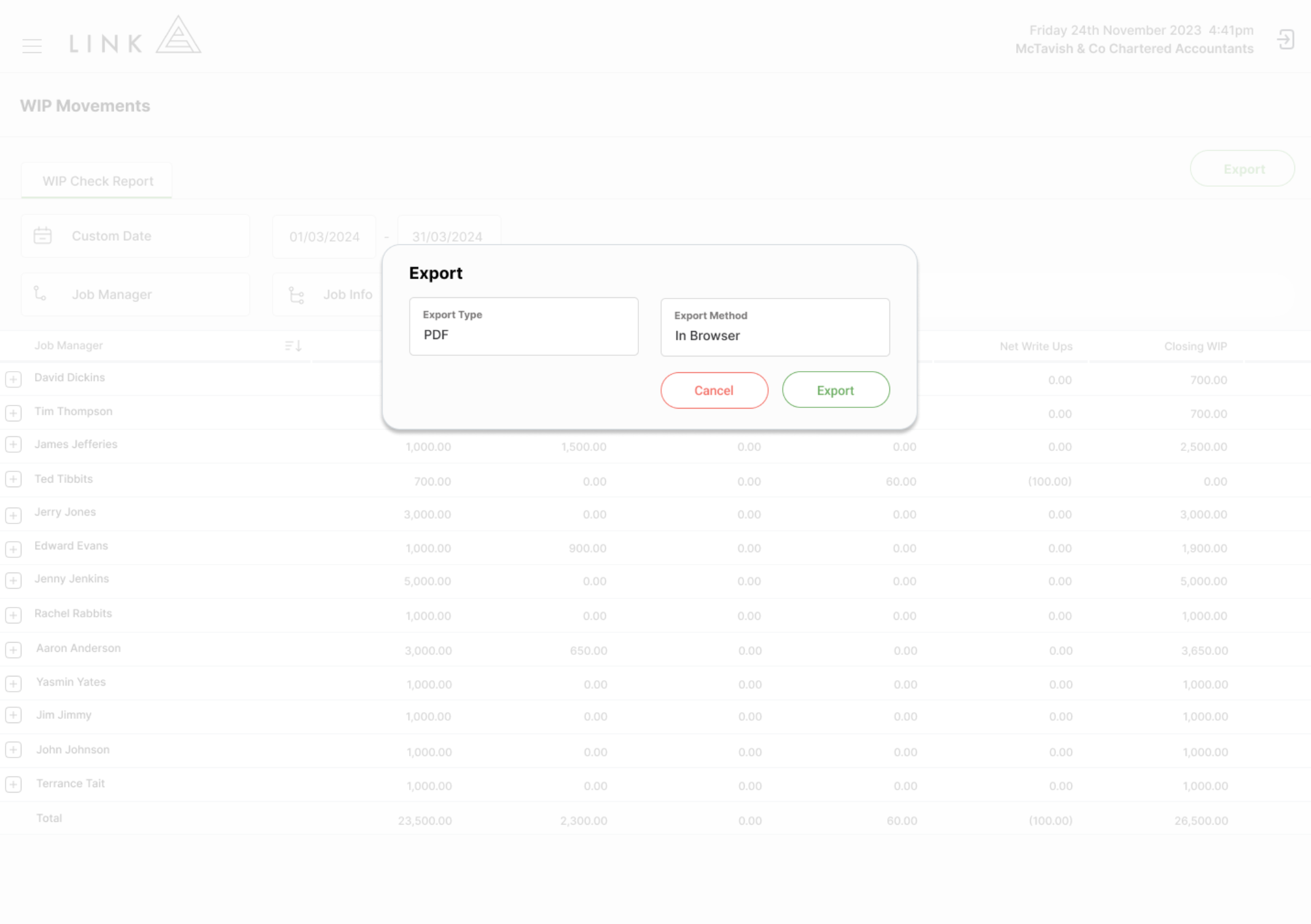 Export formats