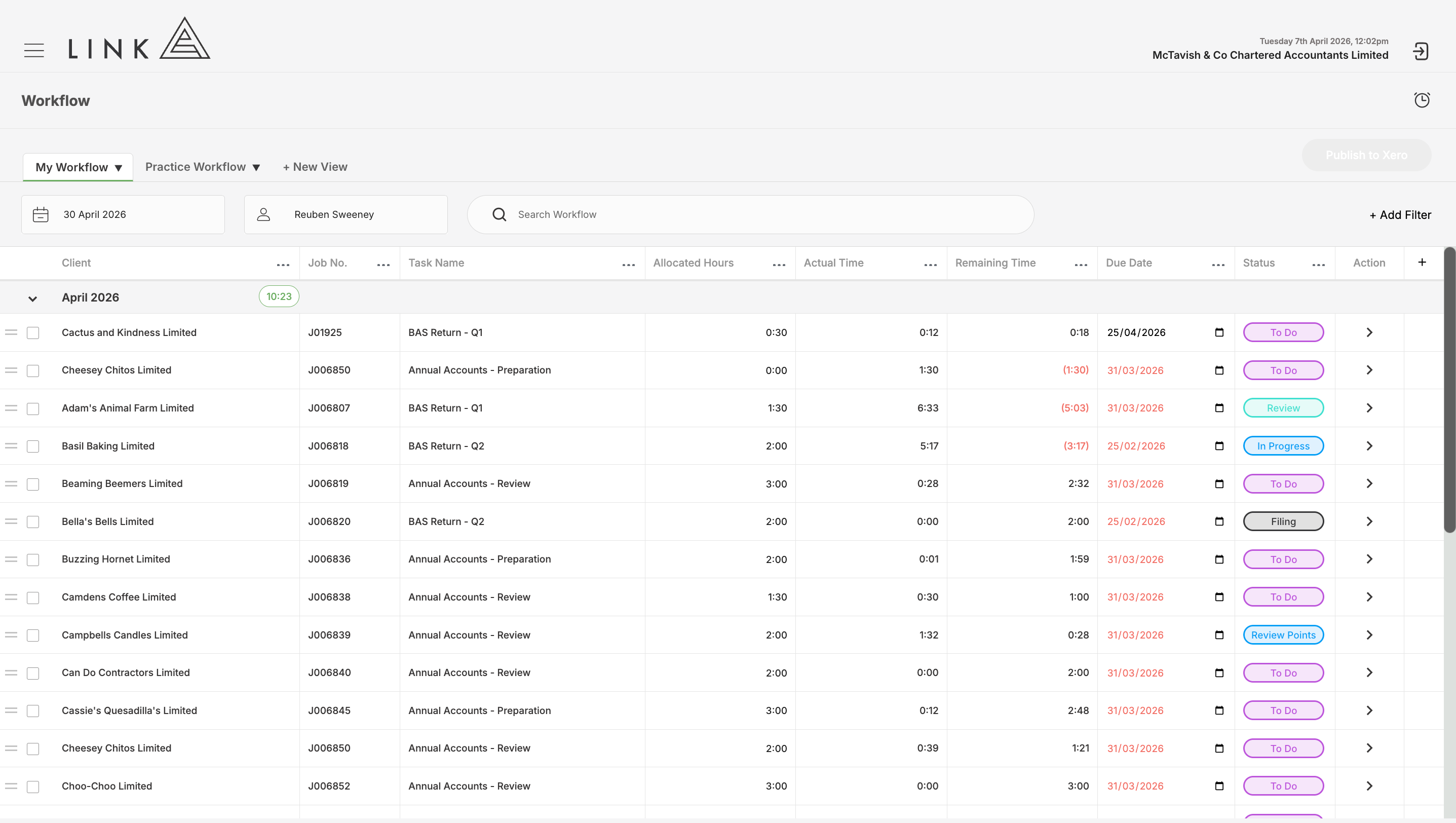 My Workflow is a single place to view your work