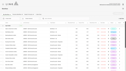Anywhere you see a job number in Link, click straight through to the job