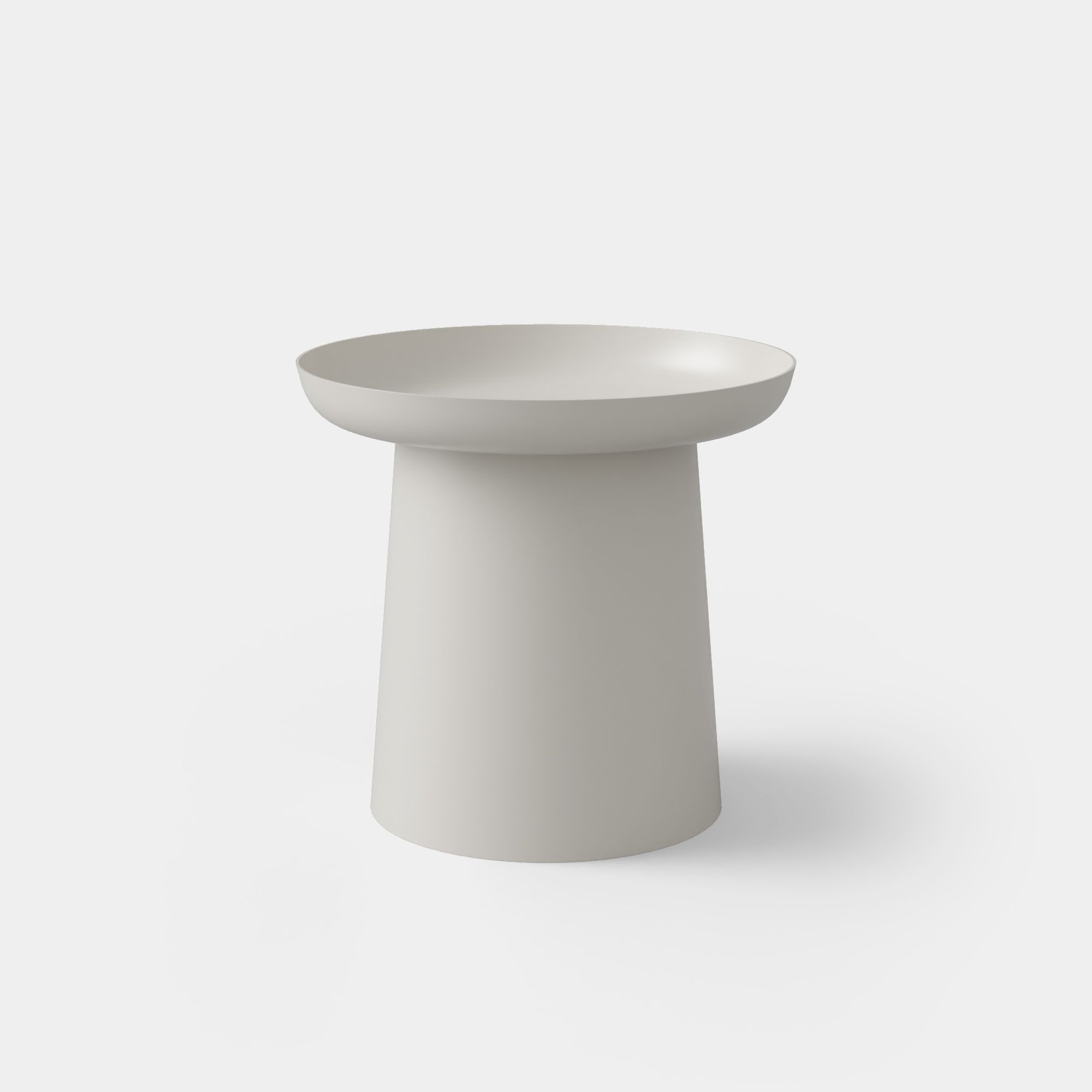 Musette Side Table in Silk Grey with a rounded tray top