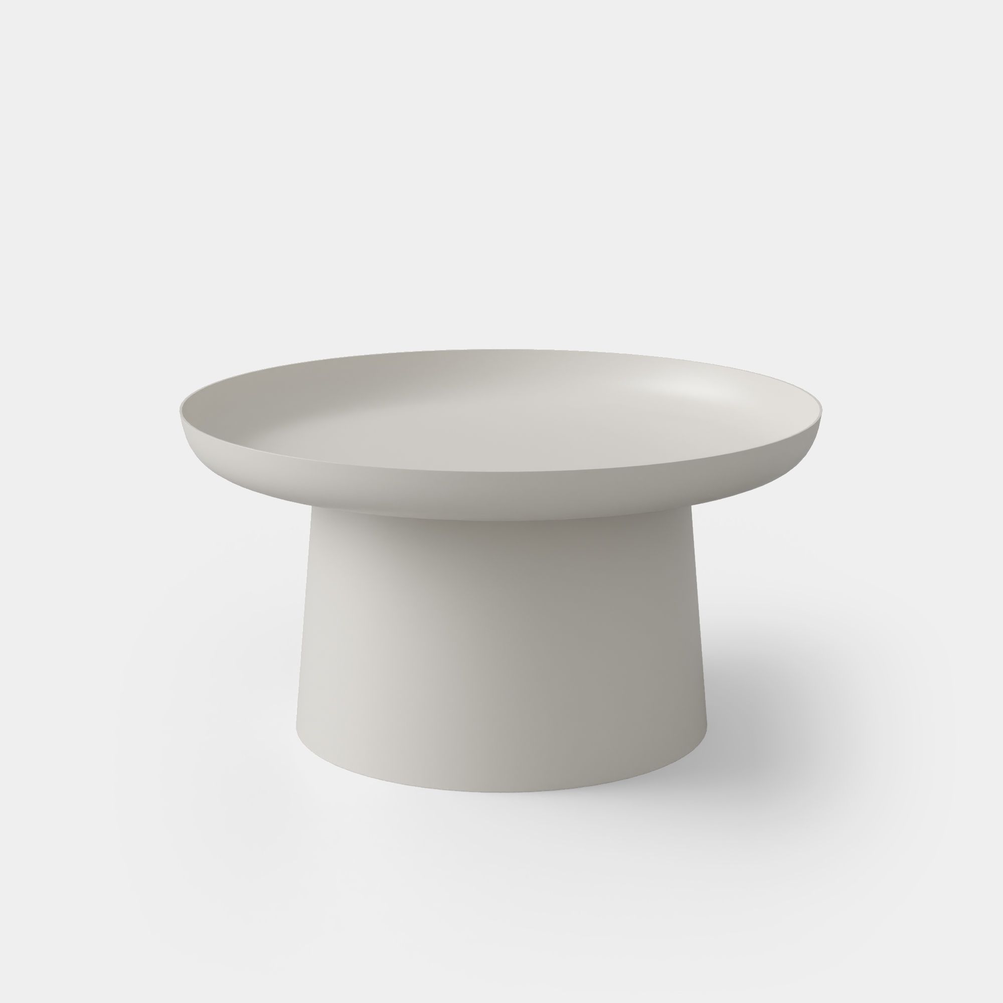 Musette Coffee Table in Silk Grey with a rounded tray top