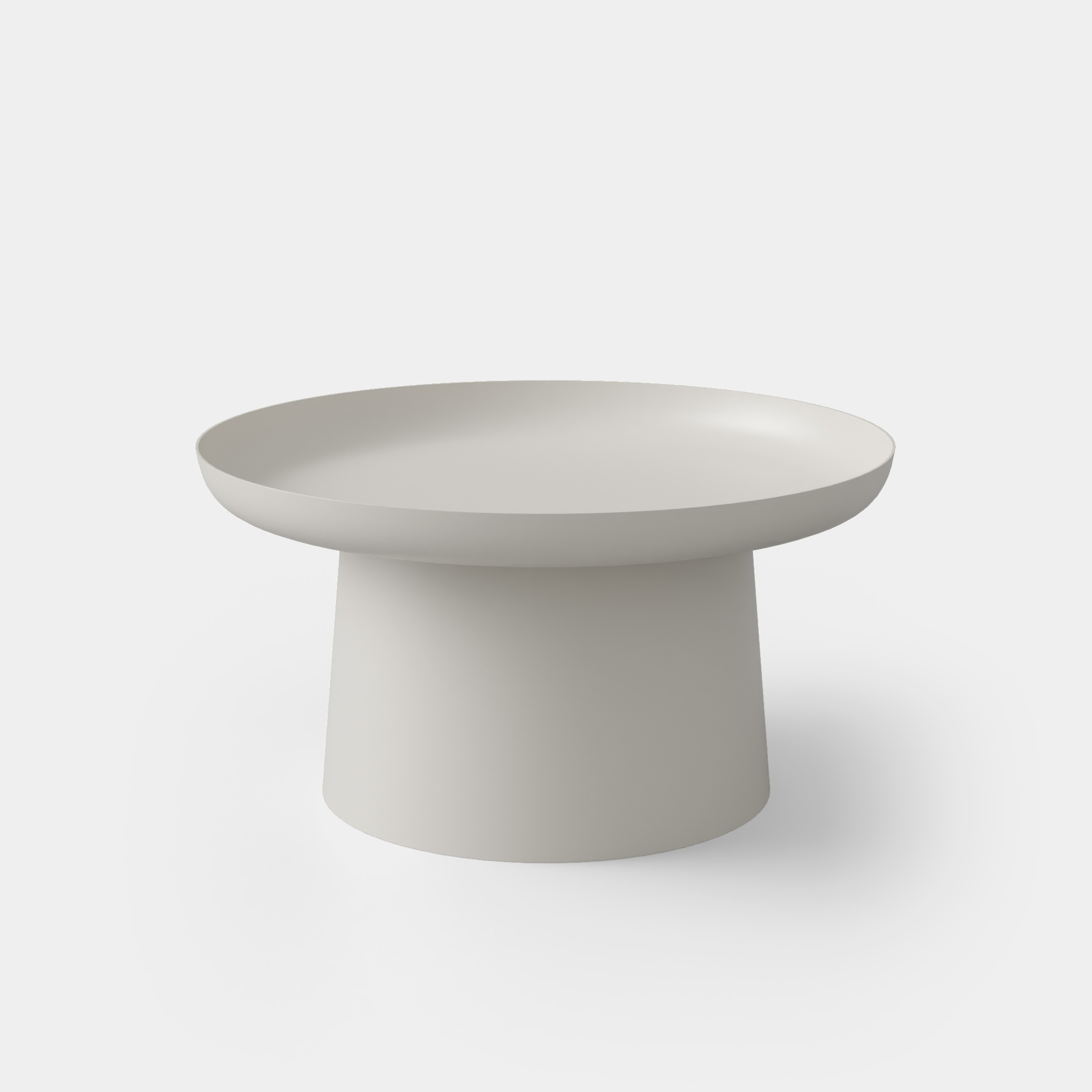 Musette Coffee Table in Silk Grey with a rounded tray top