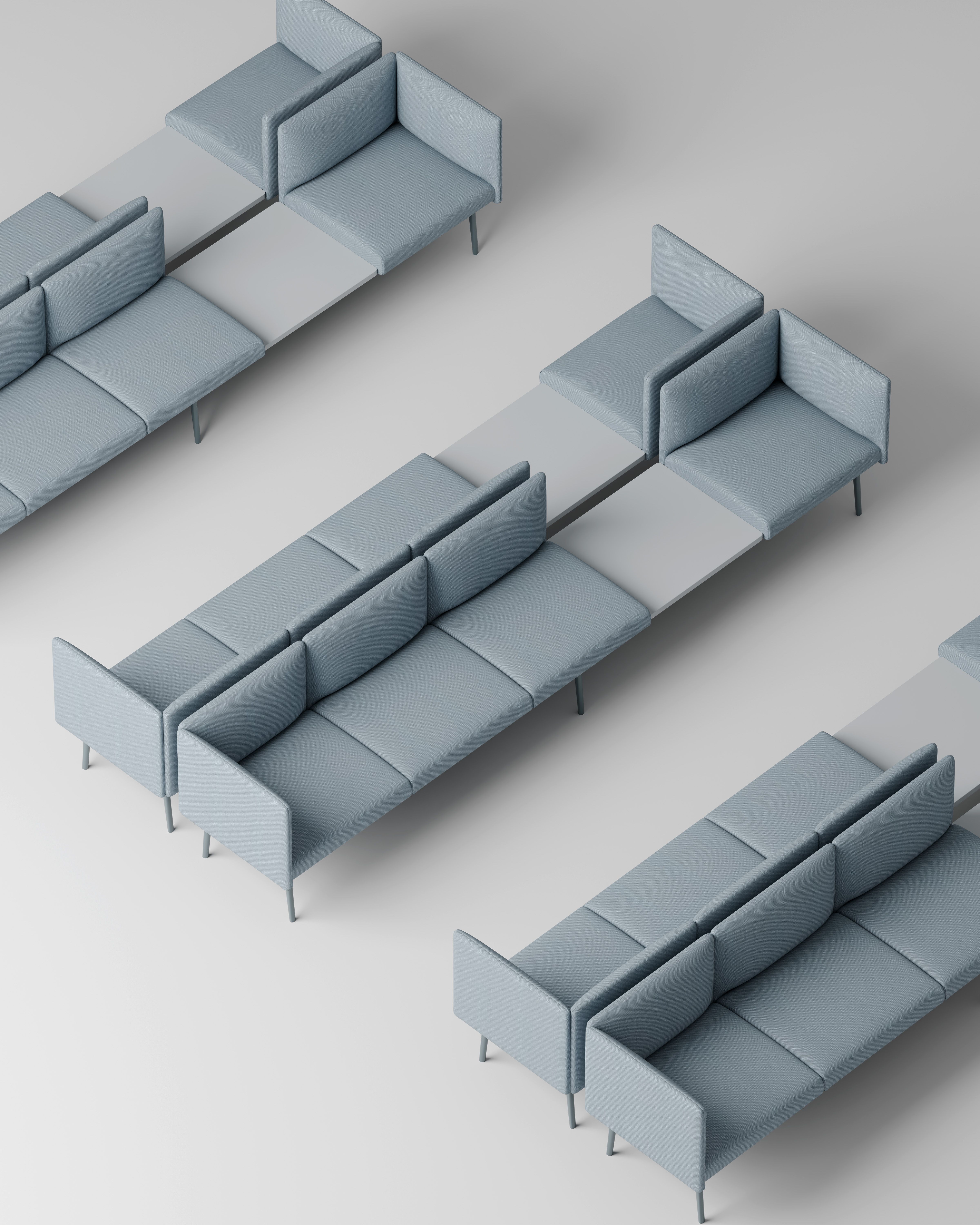 Mino Sofa, multiple modular configurations shown from above on a light background