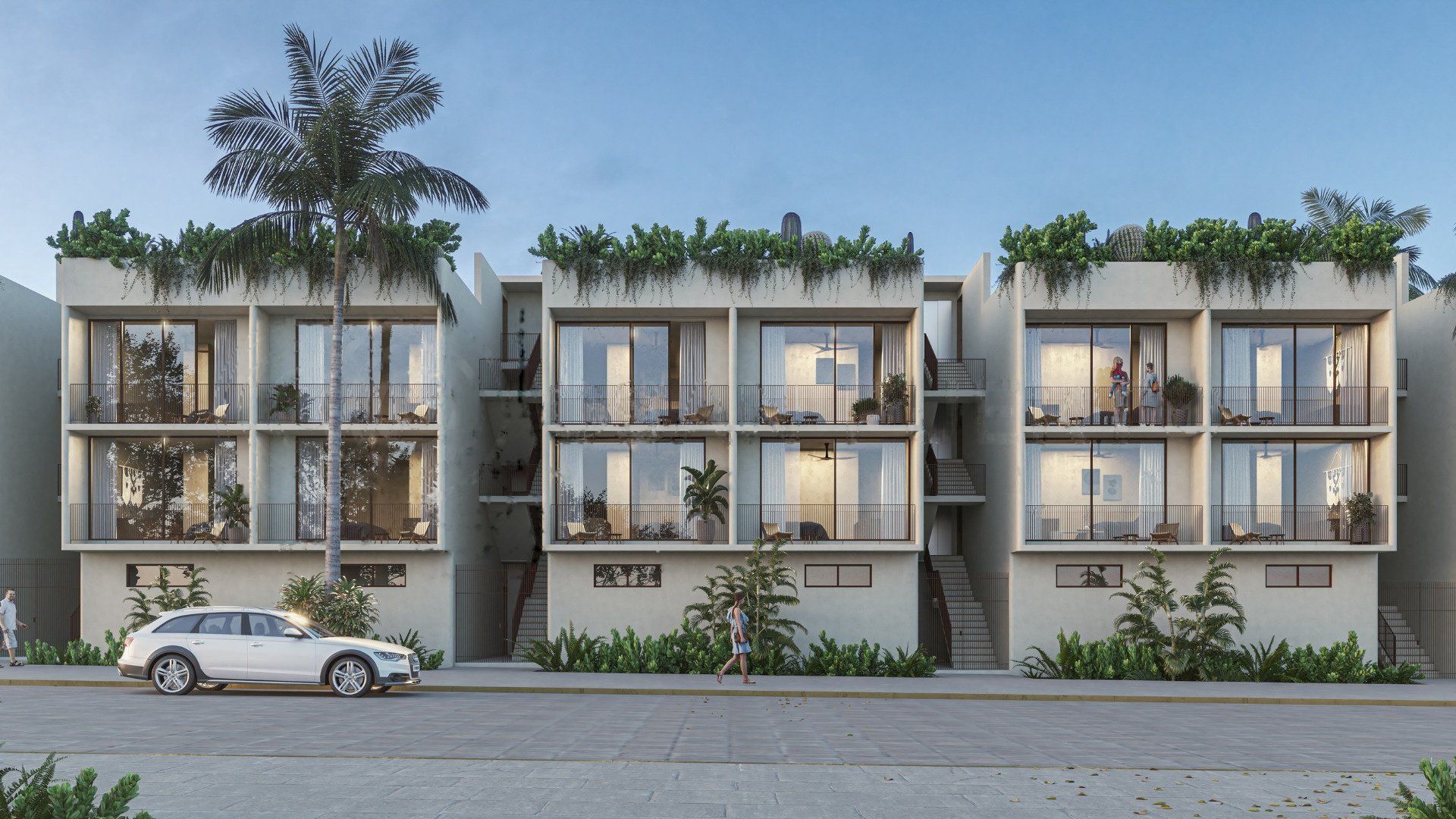 Street façade of One Pacific, Rinconada, render
