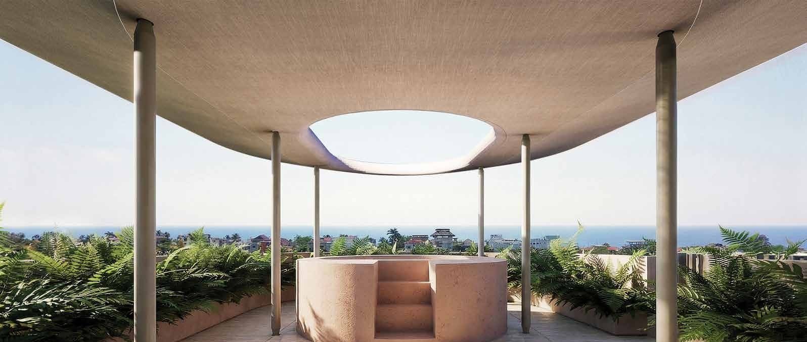 Render of the shared rooftop with plunge pool, Bellacocho, Bacocho
