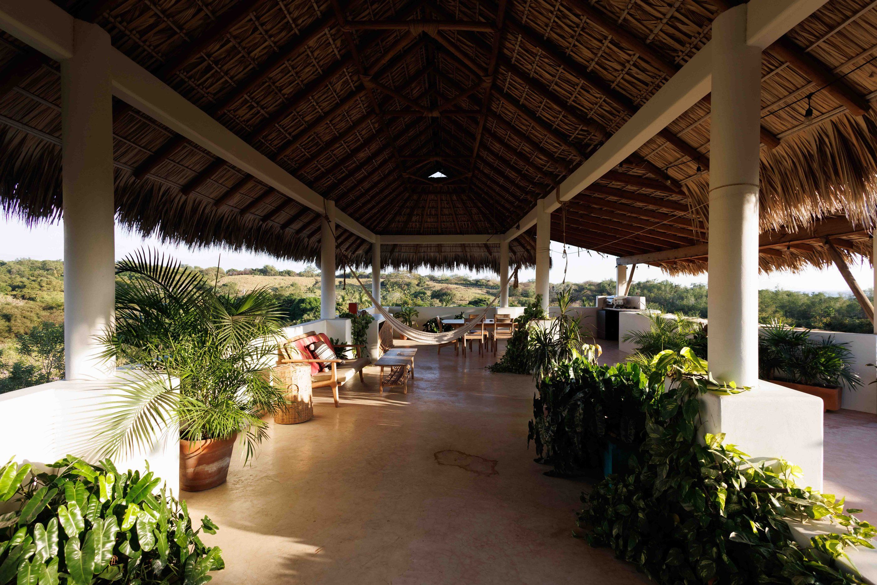 Terrasse sous palapa sur le toit, Casa Esperanza Verde