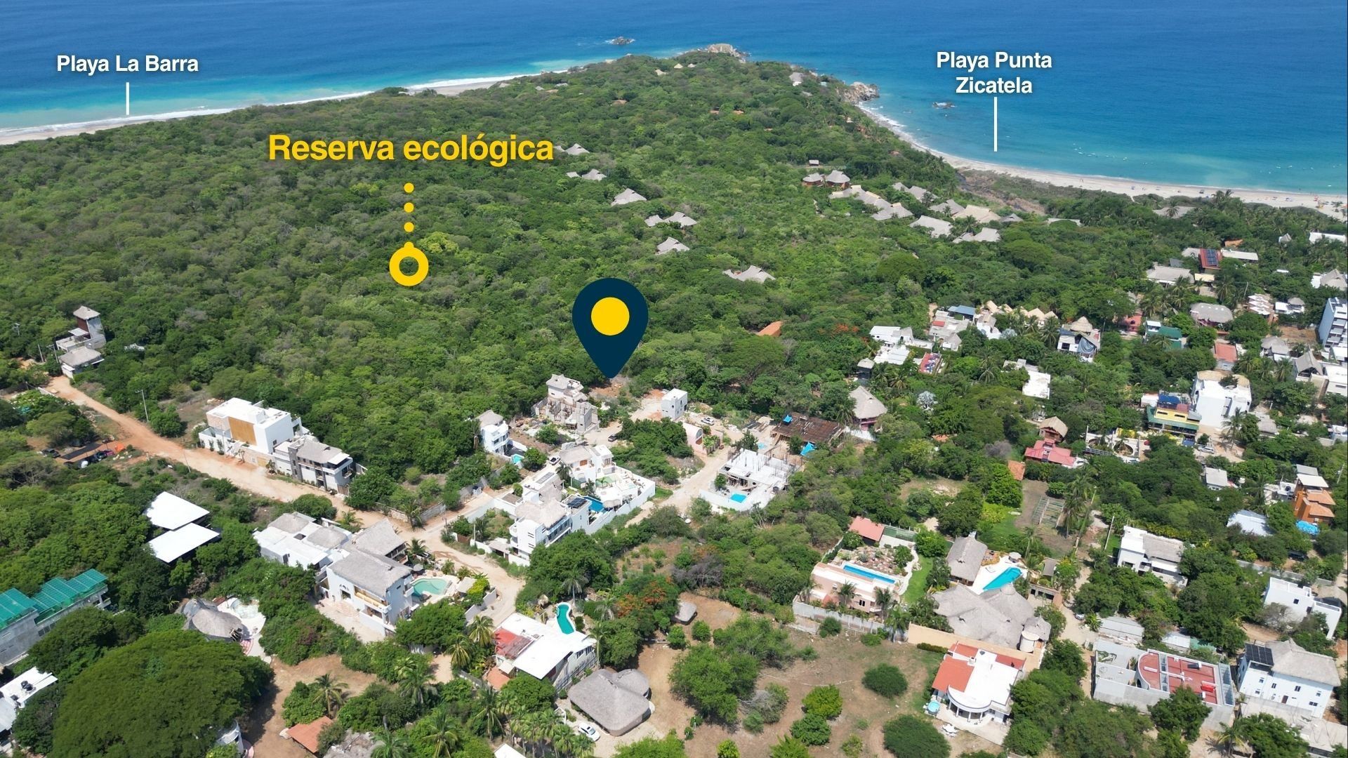 Vista aérea de La Punta, la reserva ecológica y las dos playas