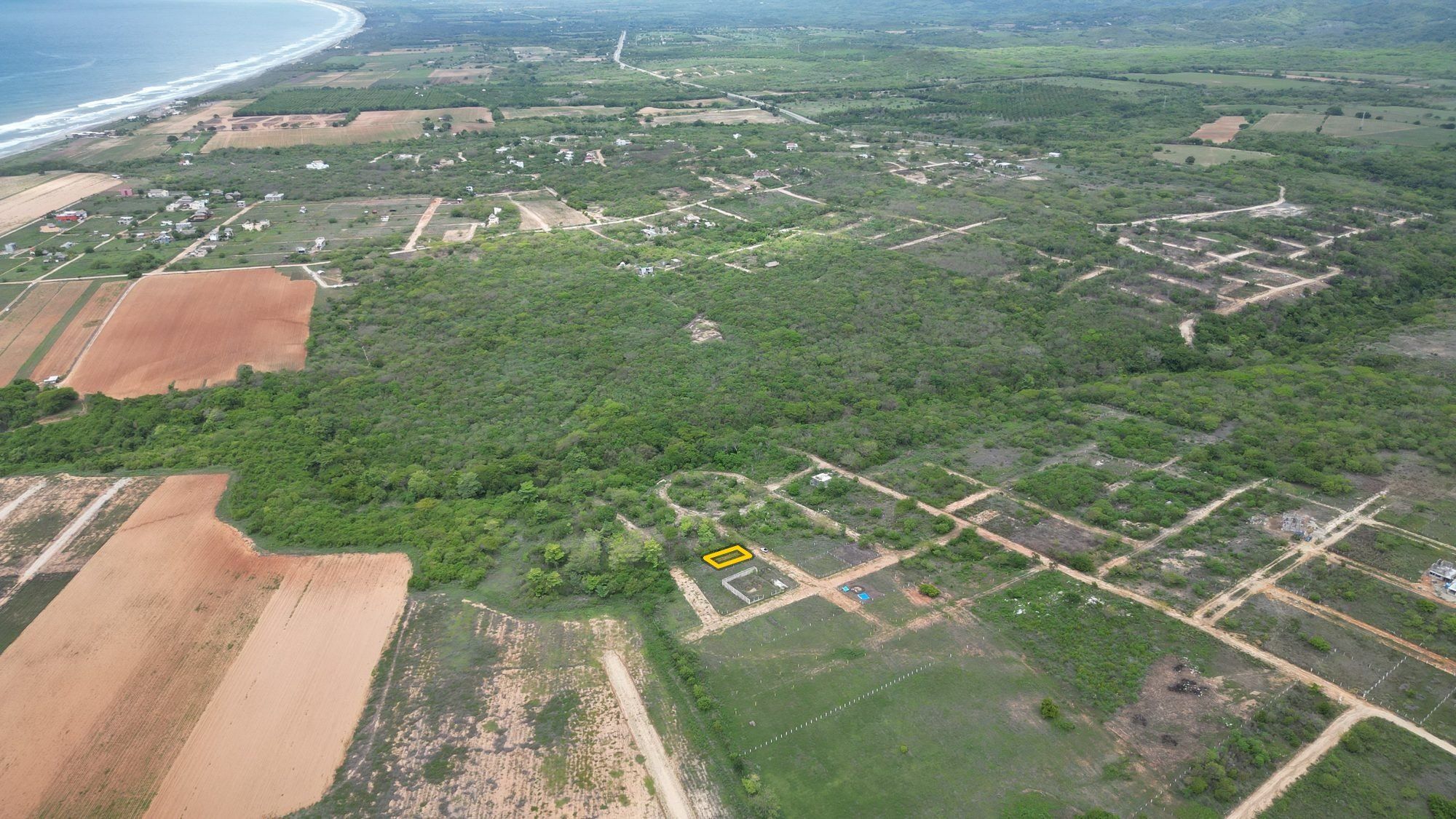 Development and coastline from above, Tierra Blanca
