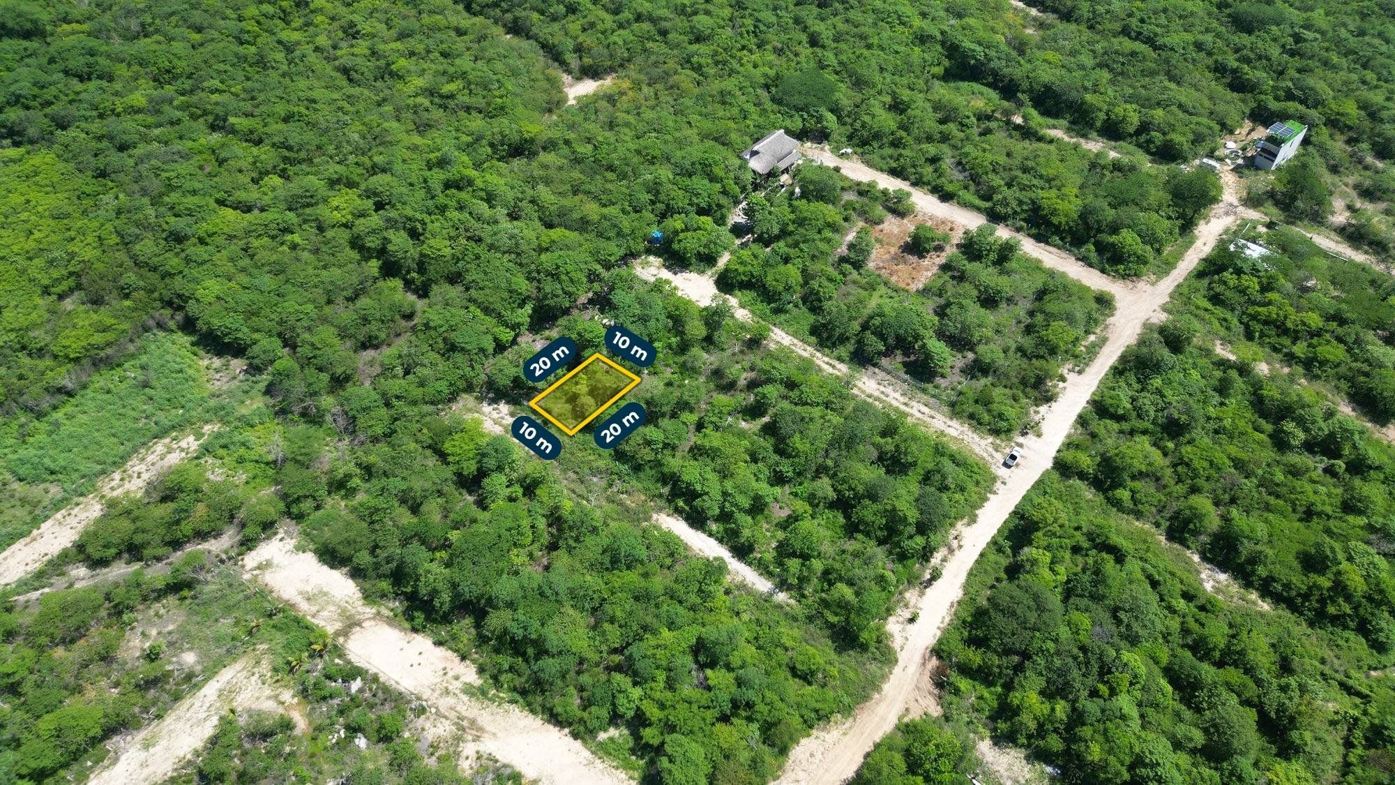 Close aerial view of the lot outline, Residencial Bahari, Tierra Blanca