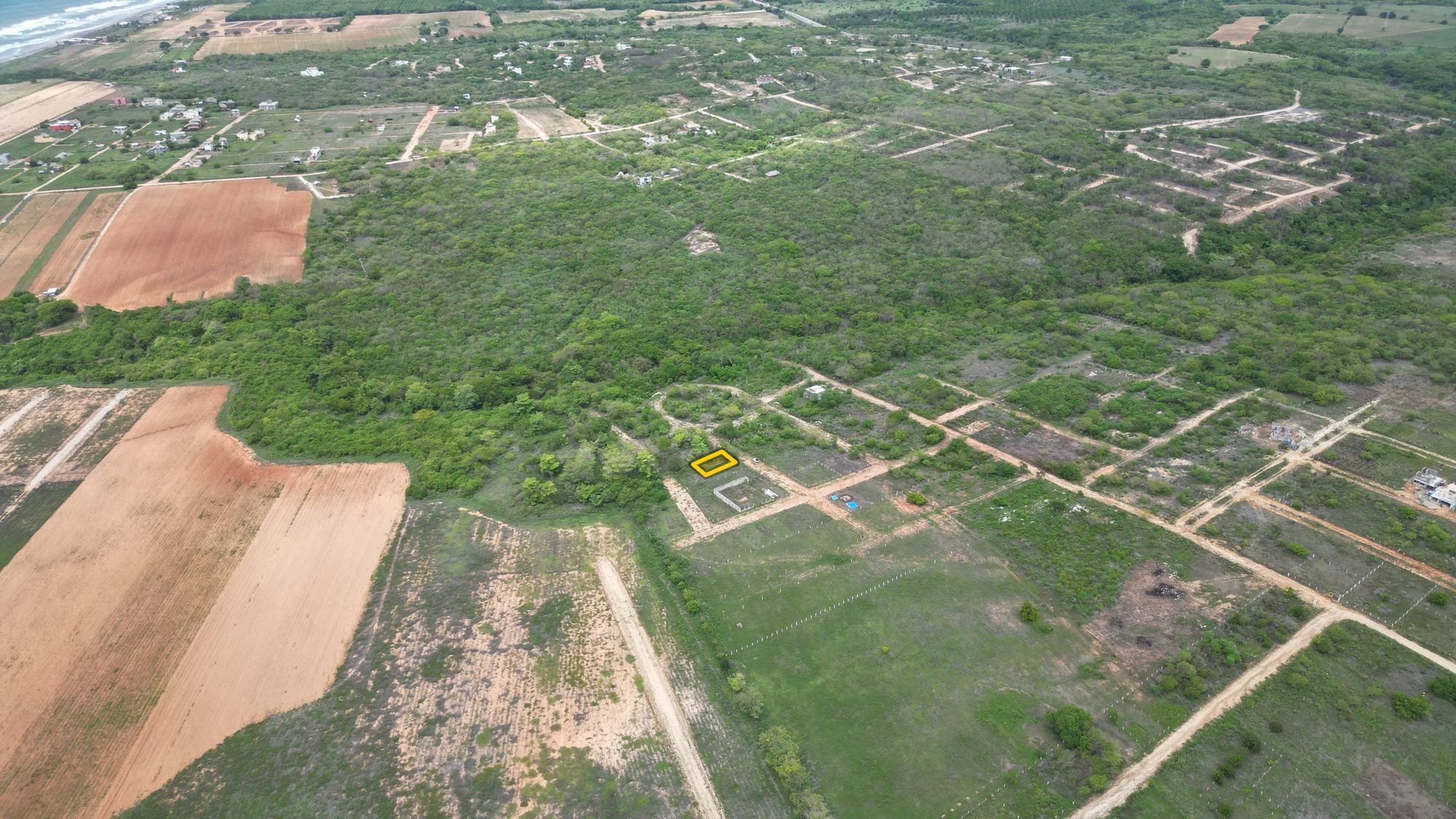 Residential blocks of Fraccionamiento Cosmos from above, Tierra Blanca