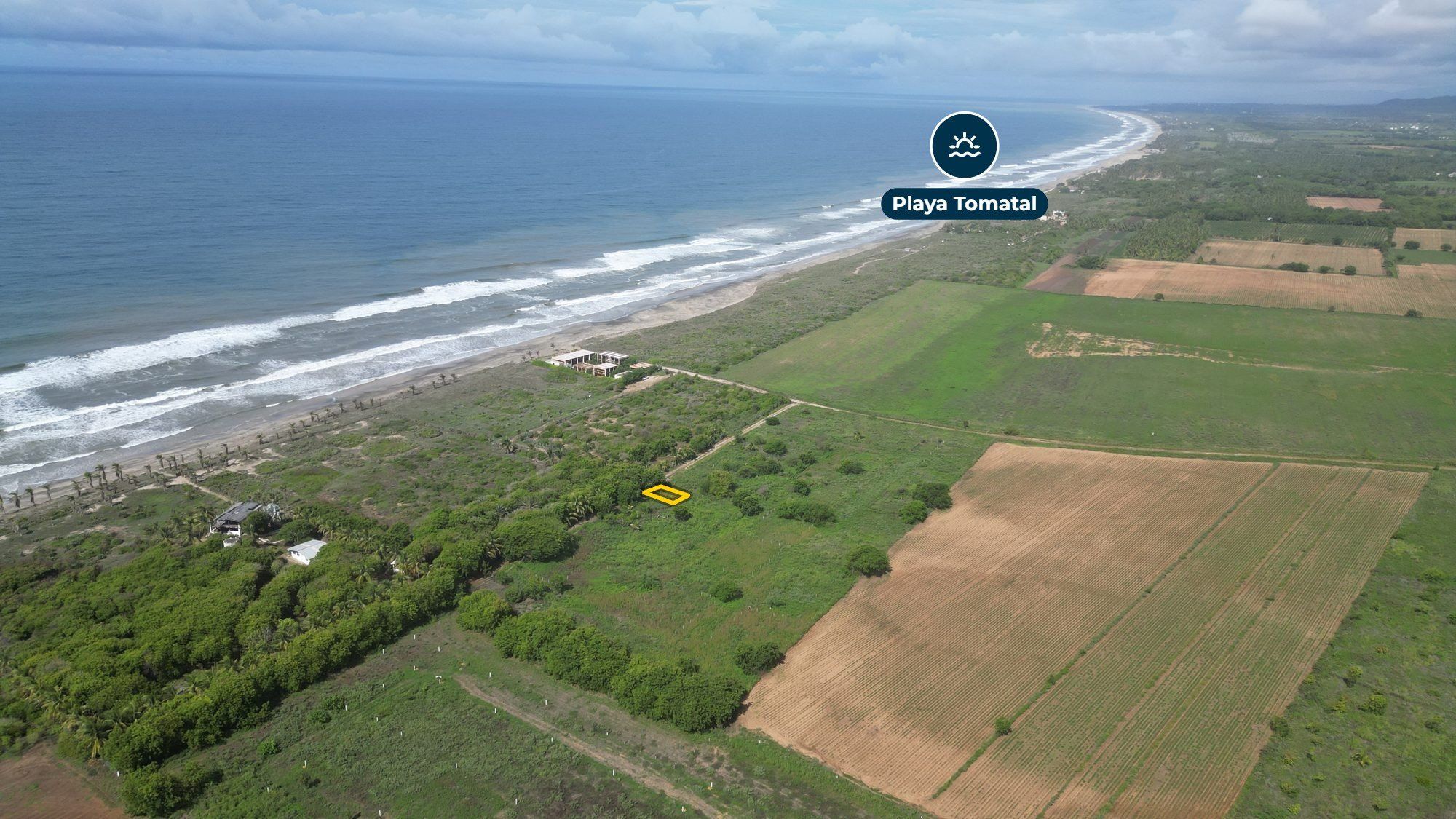 Ubicación del lote con Playa Tomatal, vista aérea, El Rosedal