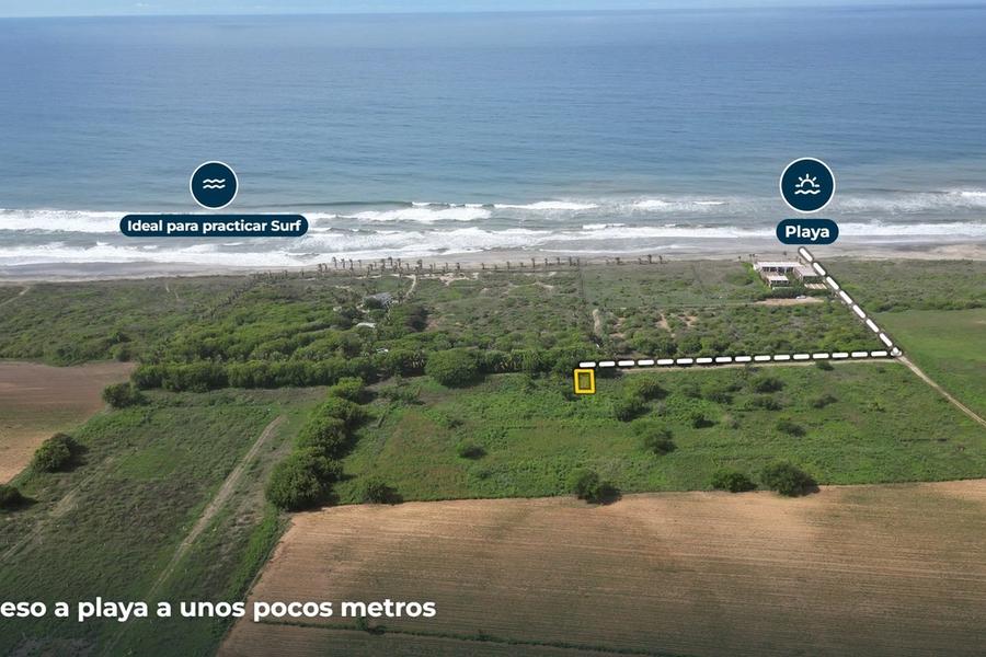 Aerial view of the lot and the beach, El Rosedal