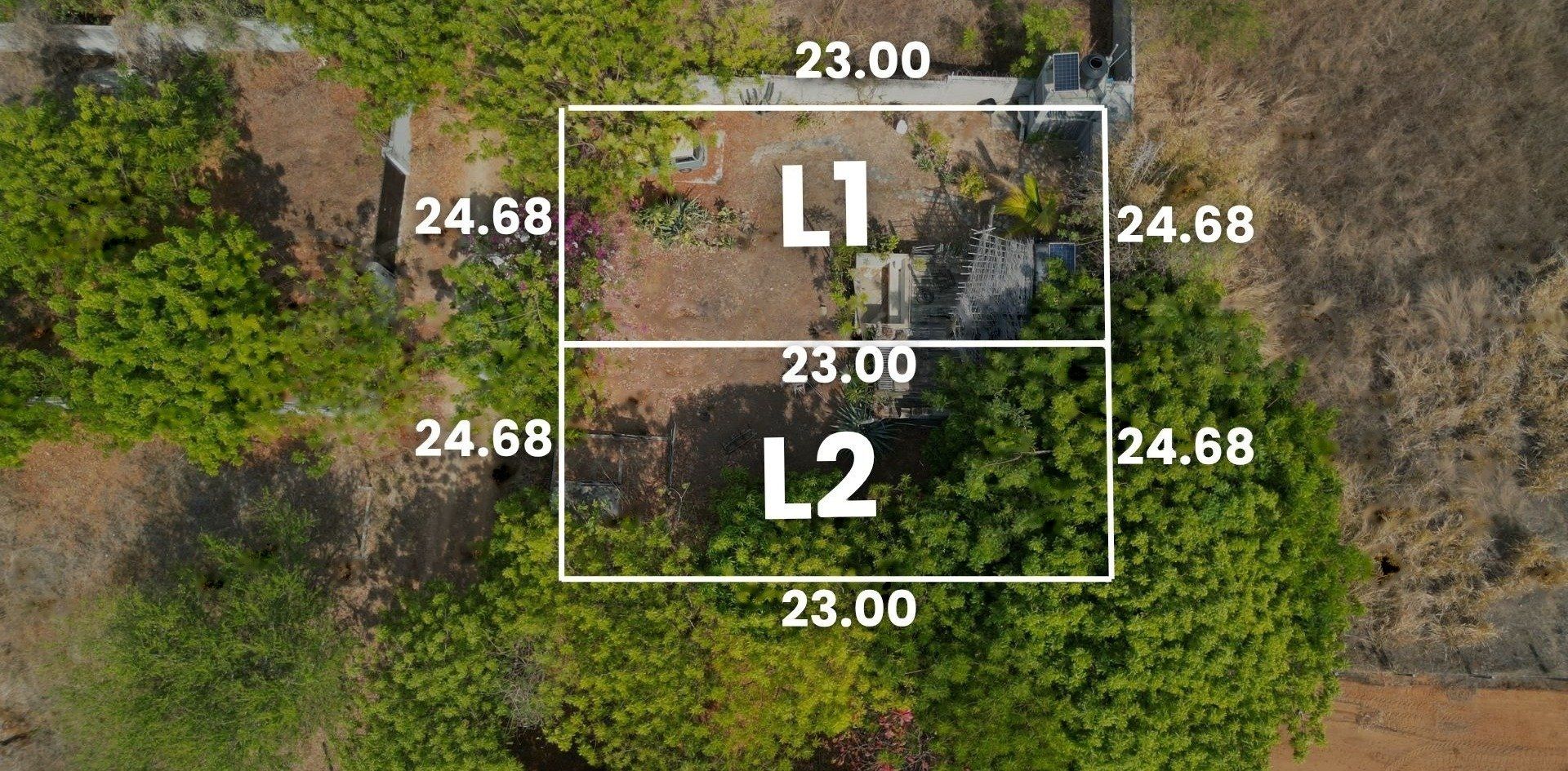 Dimensions du terrain, 23,00 × 24,68 m, Barra de Colotepec