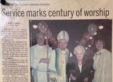 News article: Service marks century of worship
