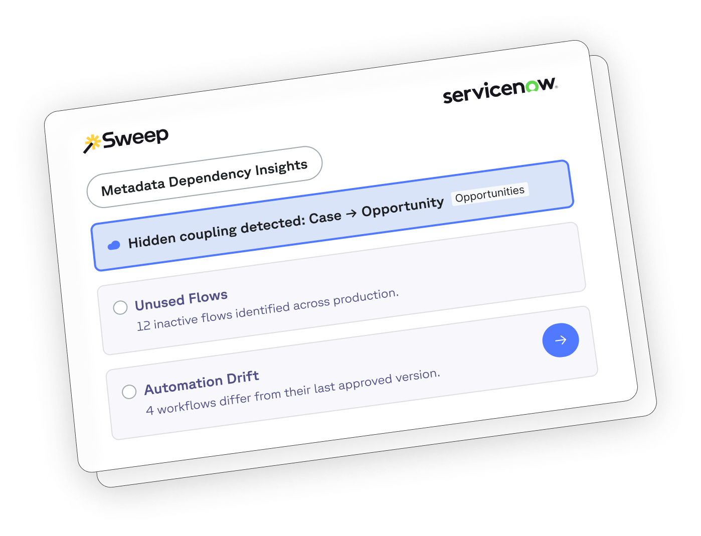 Sweepio ServiceNow Impact Analysis & Metadata Intelligence | Sweep | Sweep